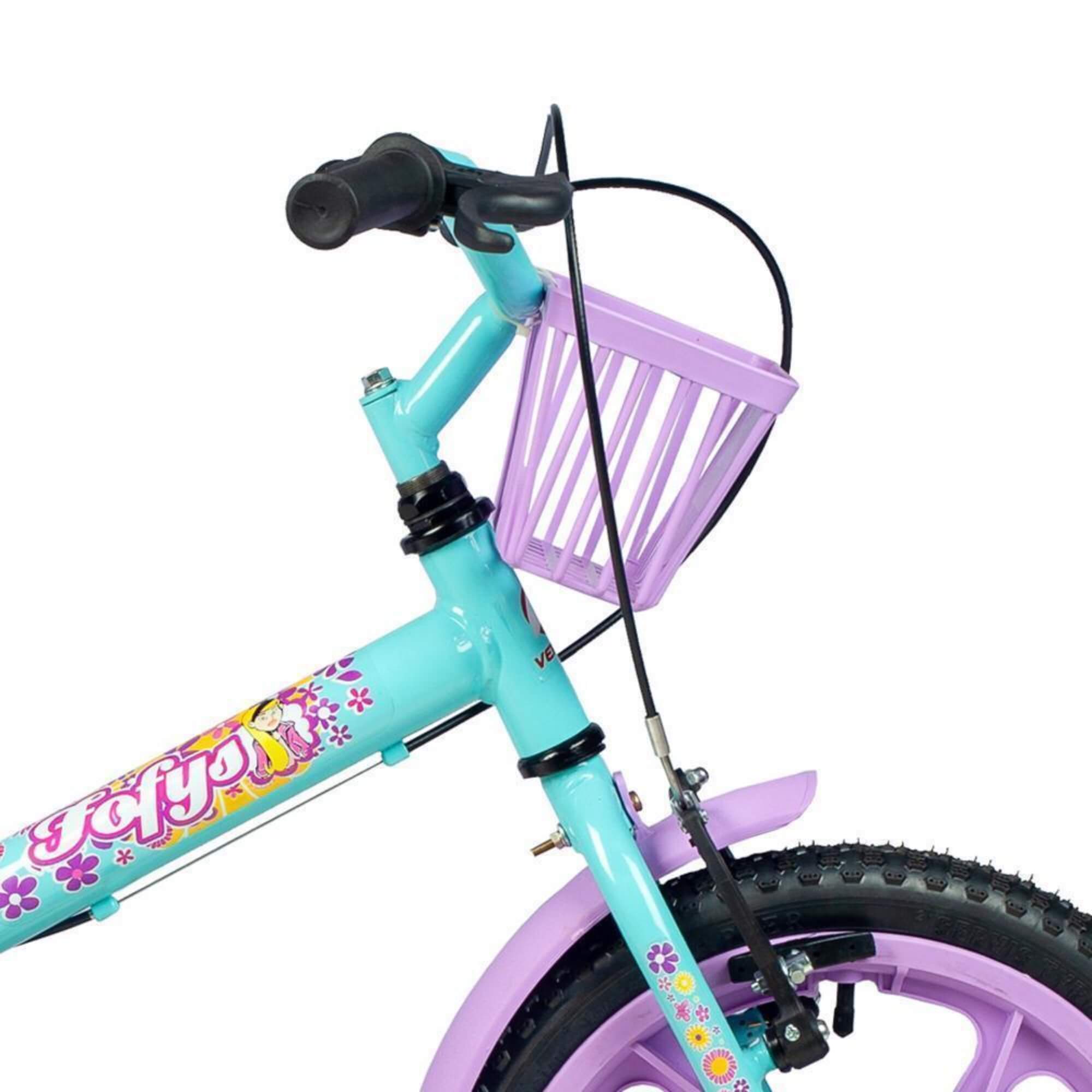 Bicicleta Infantil Aro 16" Fofys Verde Tiffany e Lilás Verden - 10478