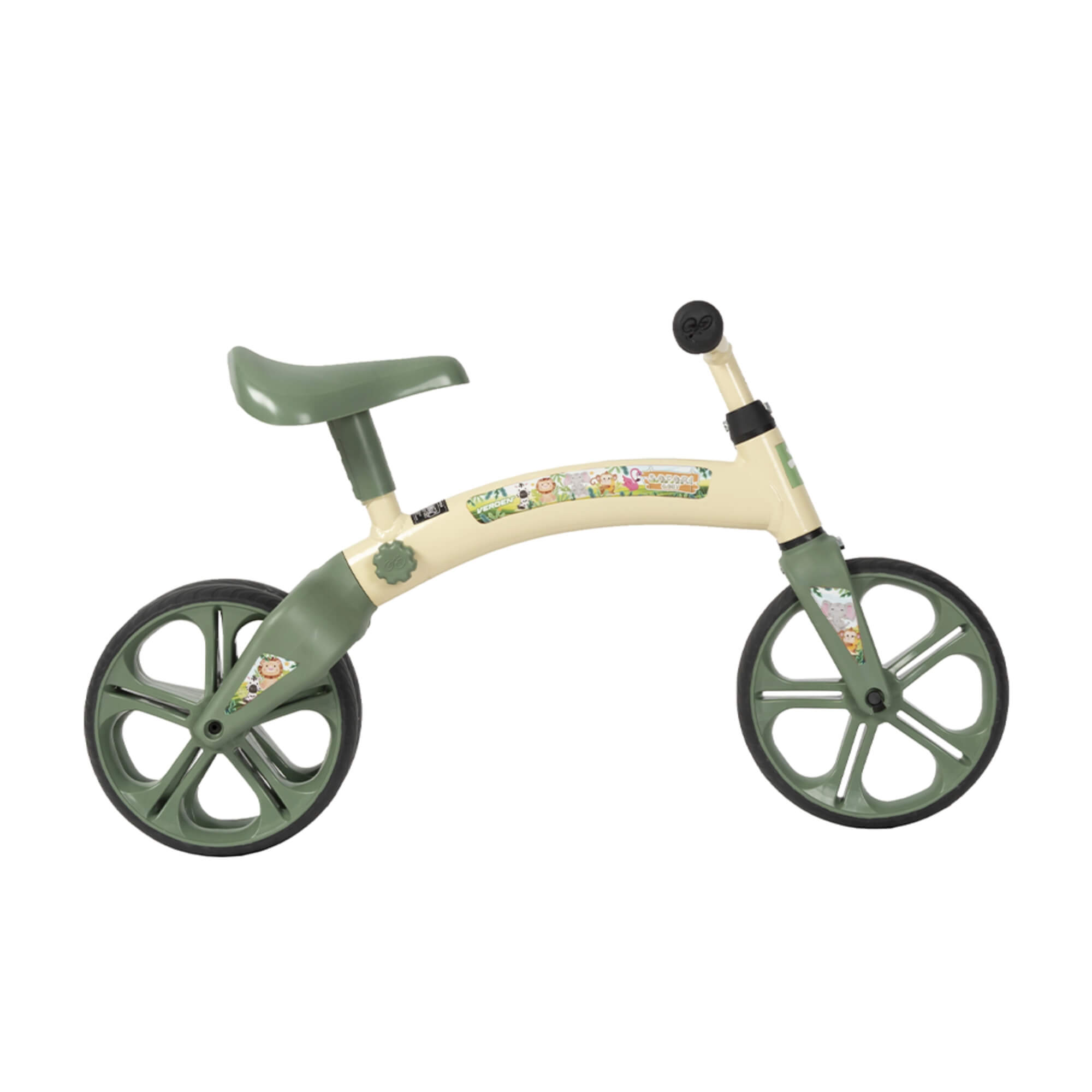 Bicicleta sem Pedal Safari Baby Balance Bege e Verde Militar Verden - 10496