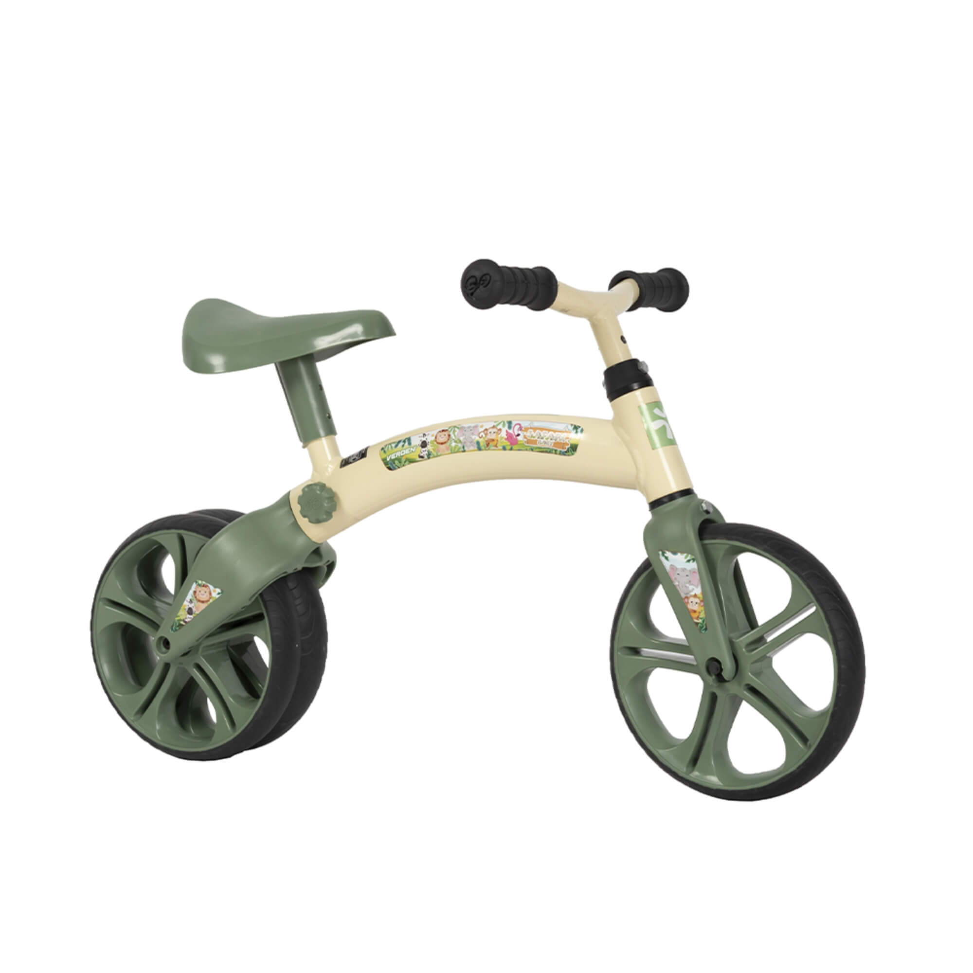 Bicicleta sem Pedal Safari Baby Balance Bege e Verde Militar Verden - 10496