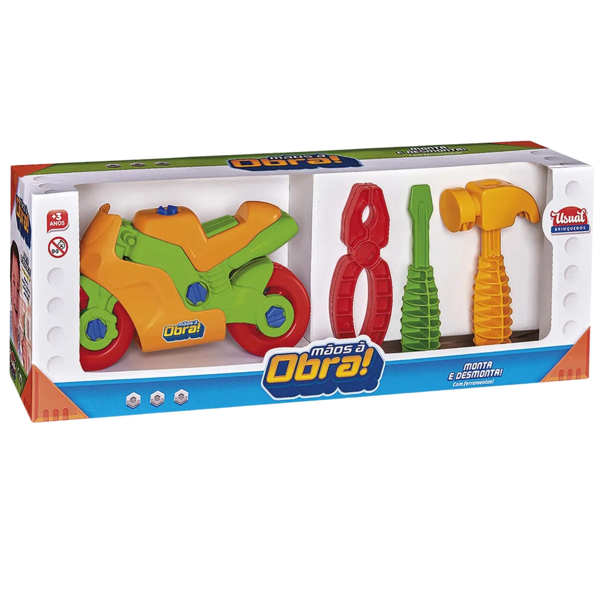 Moto de Brinquedo Infantil Spyrit C/ Ferramentas Monta e Desmonta Cor Variada Usual Brinquedos - 152