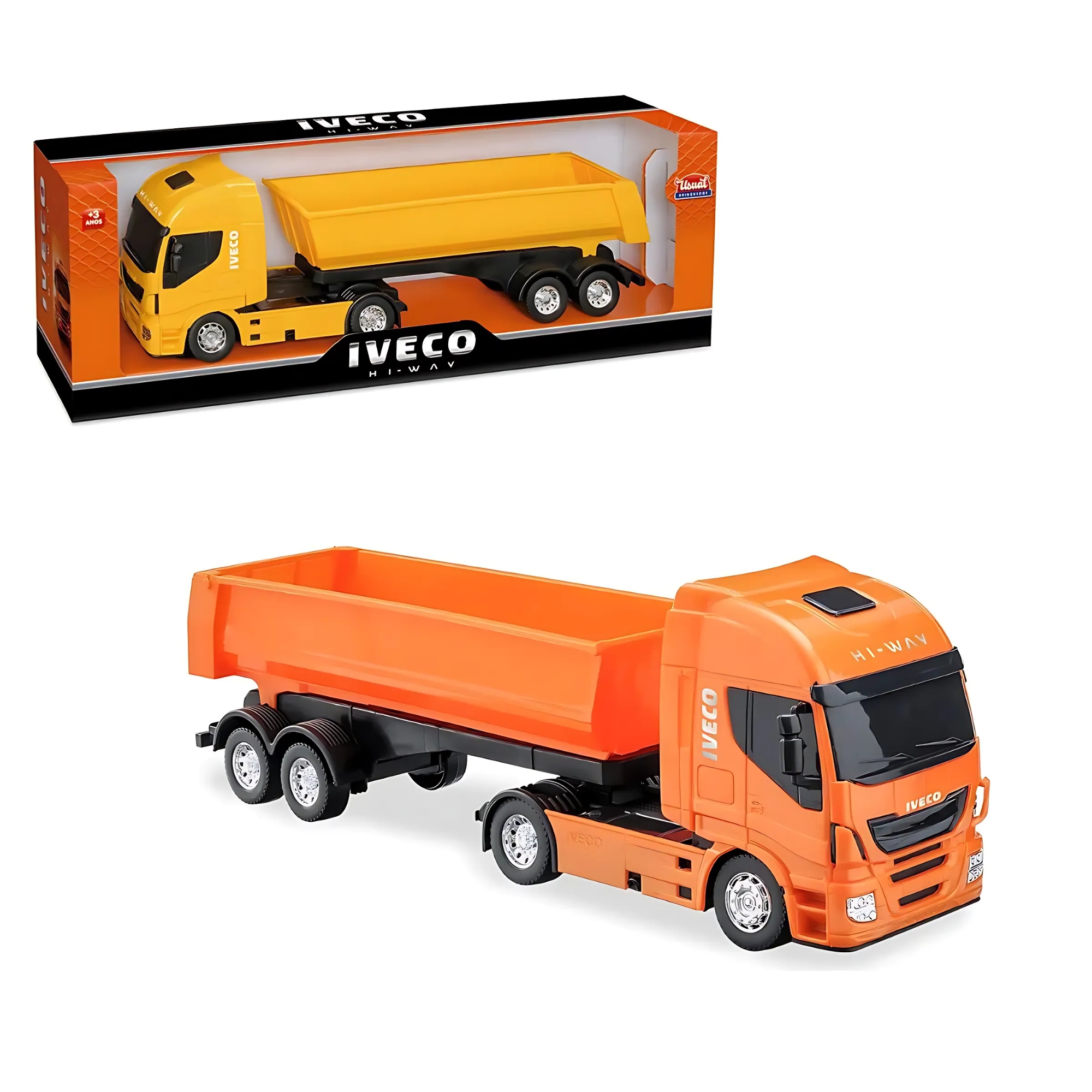 Caminhão de Brinquedo Cor Sortida Iveco Hi-Way Caçamba Basculante Usual Brinquedos - 127