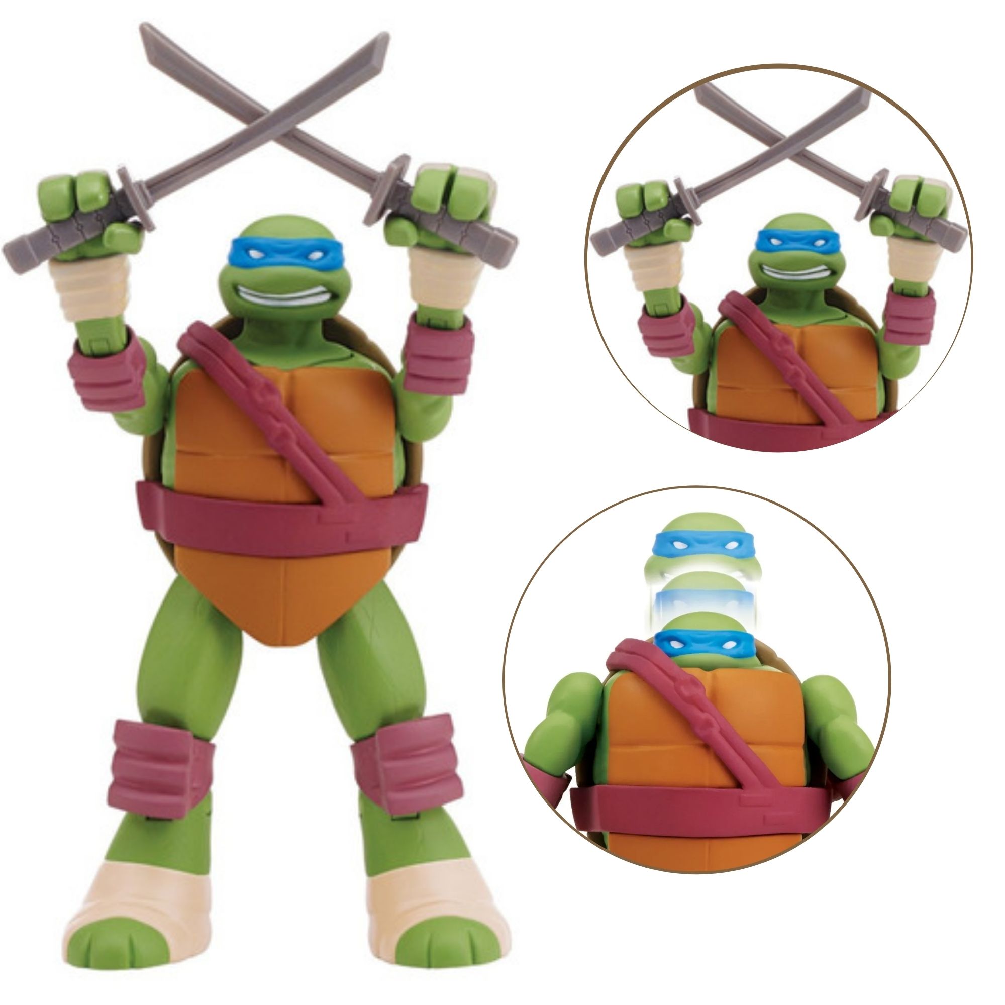 Brinquedo Tartarugas Ninja Boneco Leonardo Squeze Legs Com Movimento BR030 Multikids