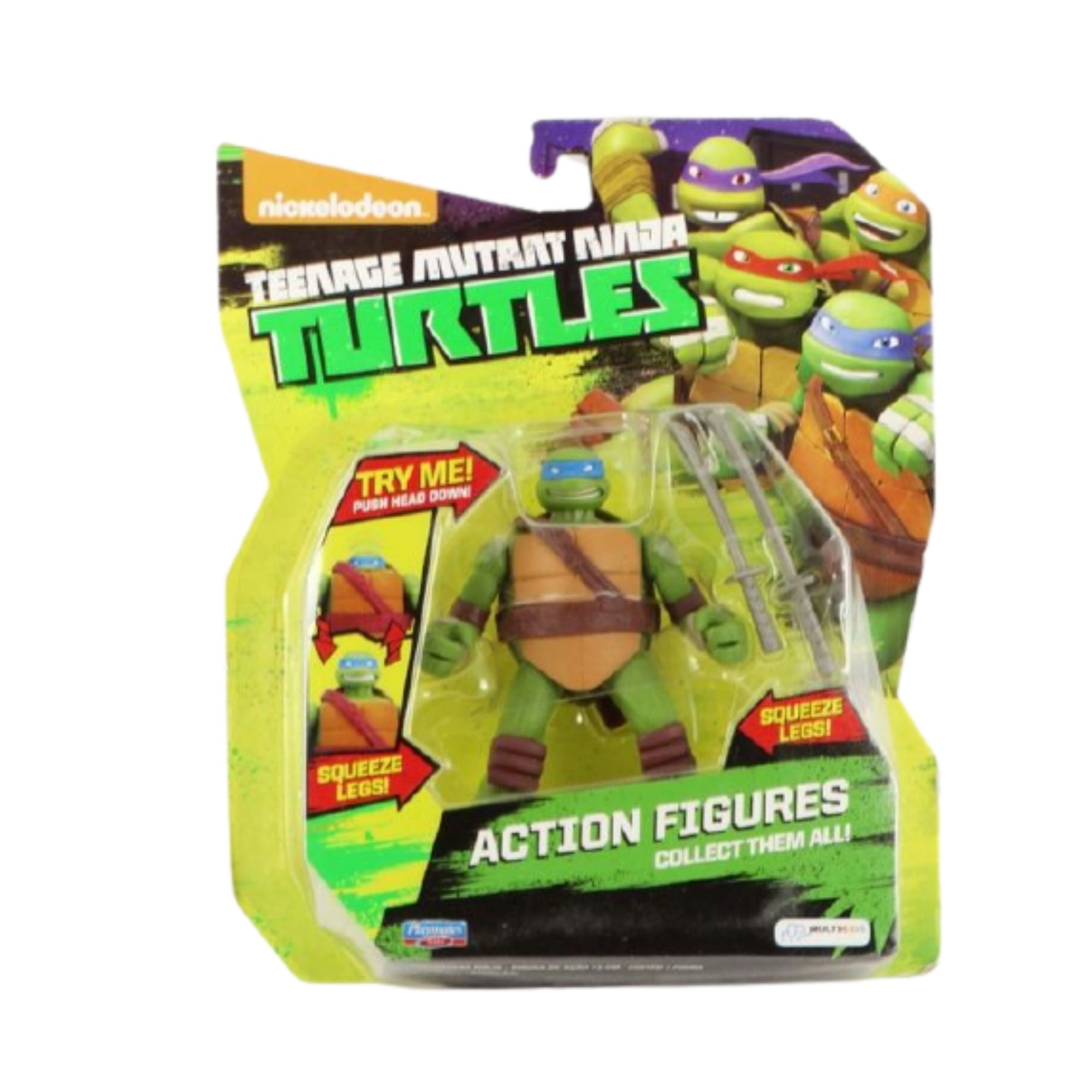 Brinquedo Tartarugas Ninja Boneco Leonardo Squeze Legs Com Movimento BR030 Multikids