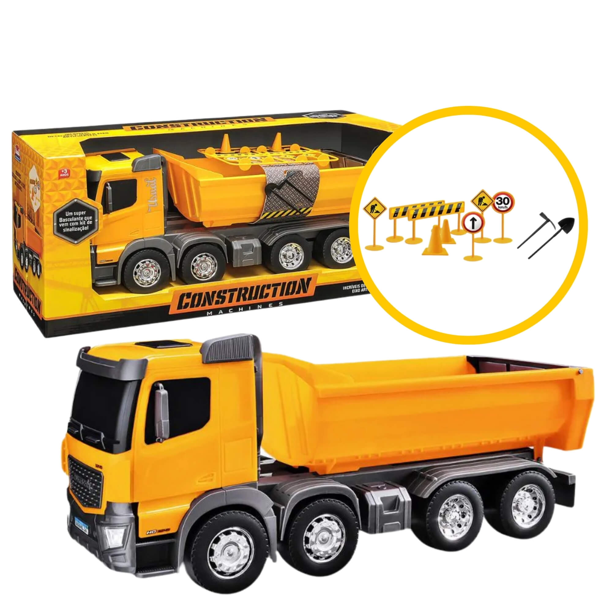 Caminhão de Brinquedo Infantil Basculante Construction Machines Usual Brinquedos - 304