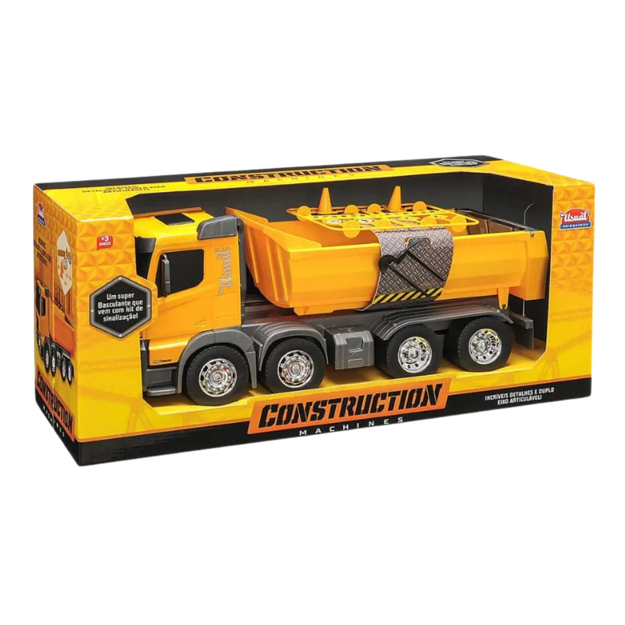 Caminhão de Brinquedo Infantil Basculante Construction Machines Usual Brinquedos - 304