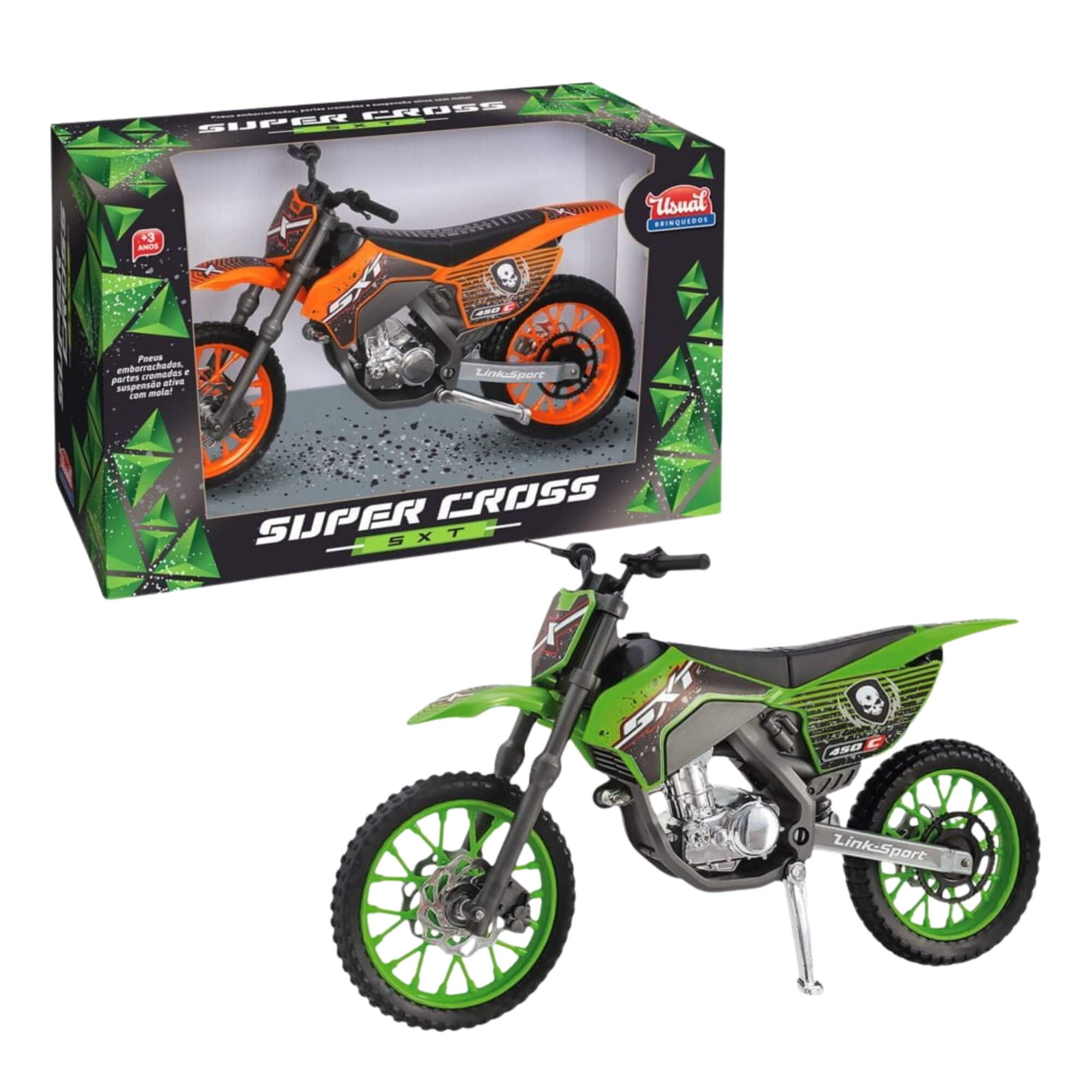 Brinquedo Infantil Moto de Brinquedo Super Cross SXT Sortido e Unitário Usual Brinquedos - 346