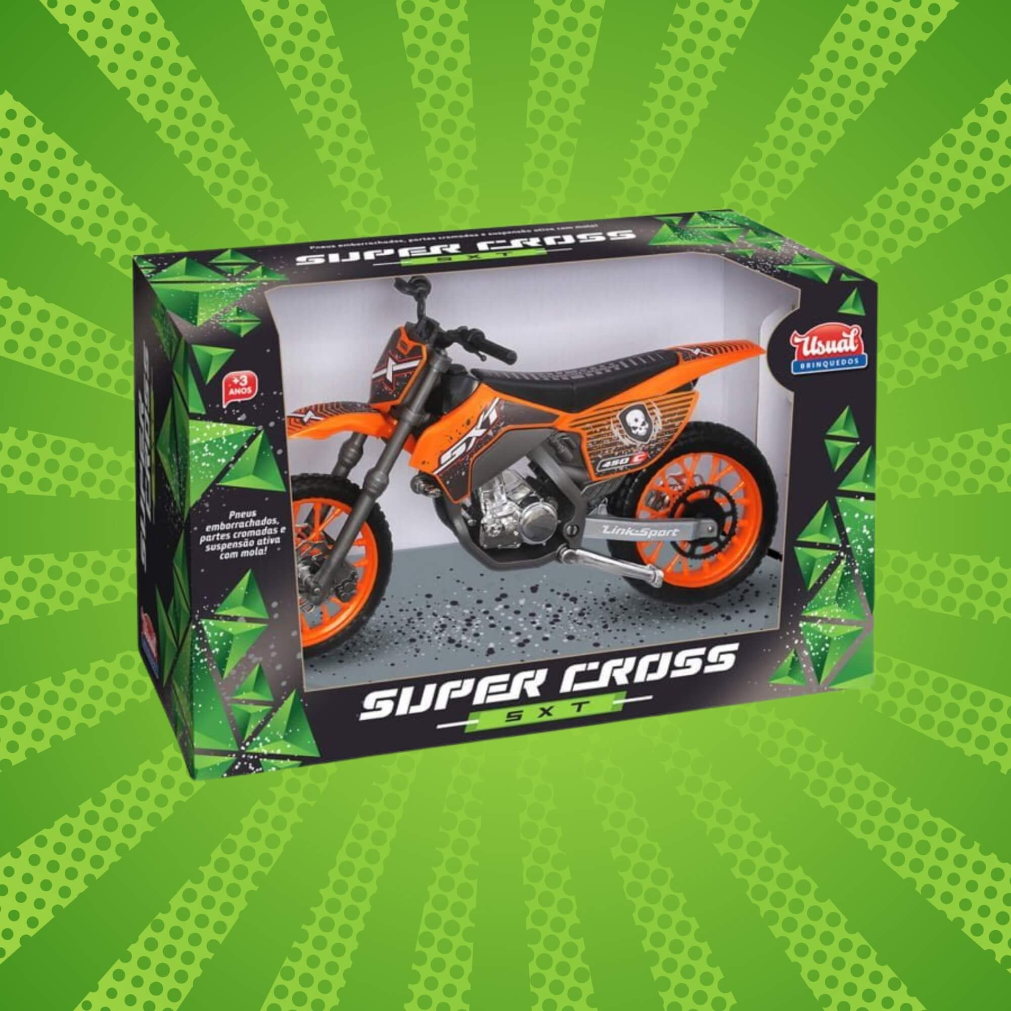 Brinquedo Infantil Moto de Brinquedo Super Cross SXT Sortido e Unitário Usual Brinquedos - 346