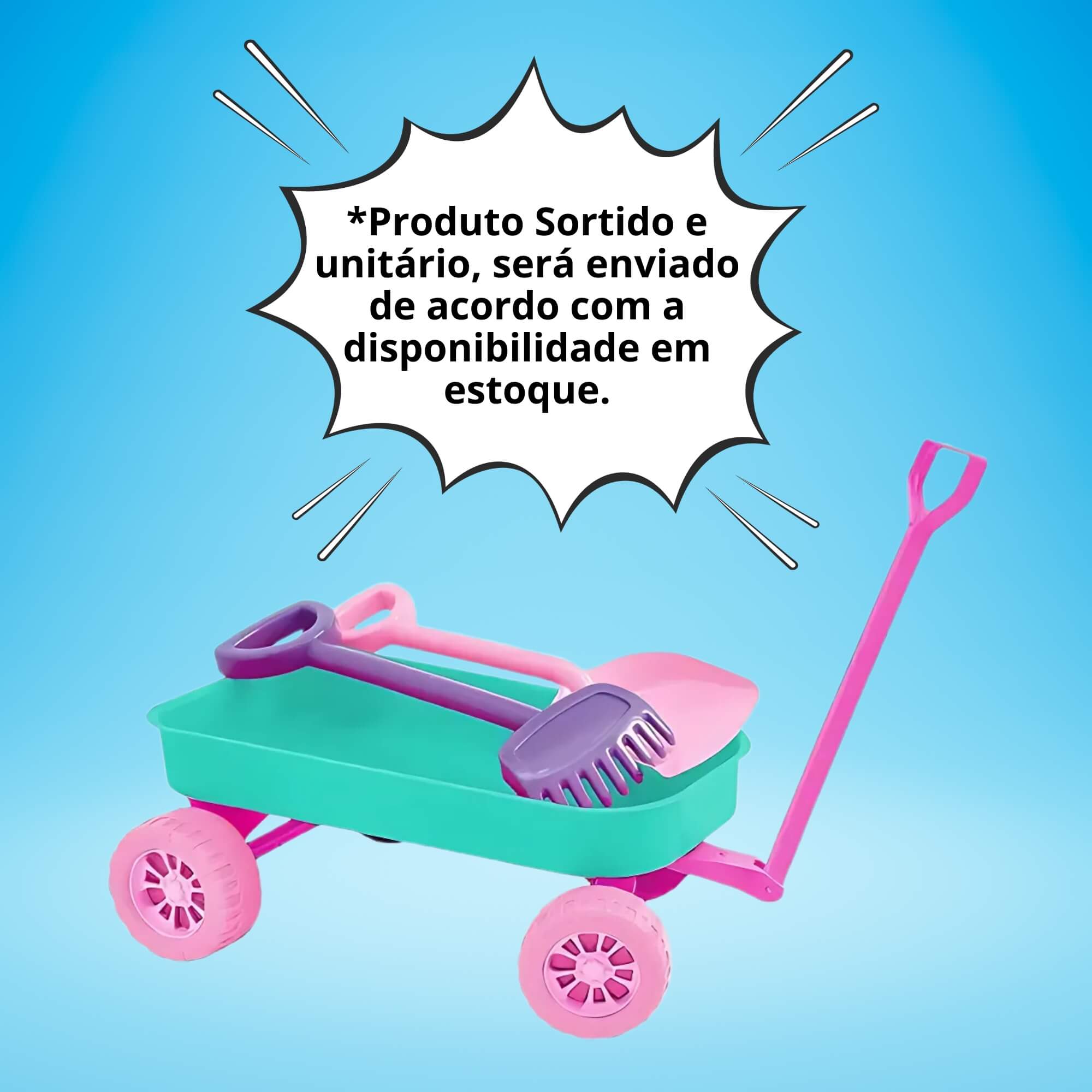 Carrinho de Praia Baby Love com Acessórios Cores Sortidas Brinquedo Infantil Usual Brinquedos - 383