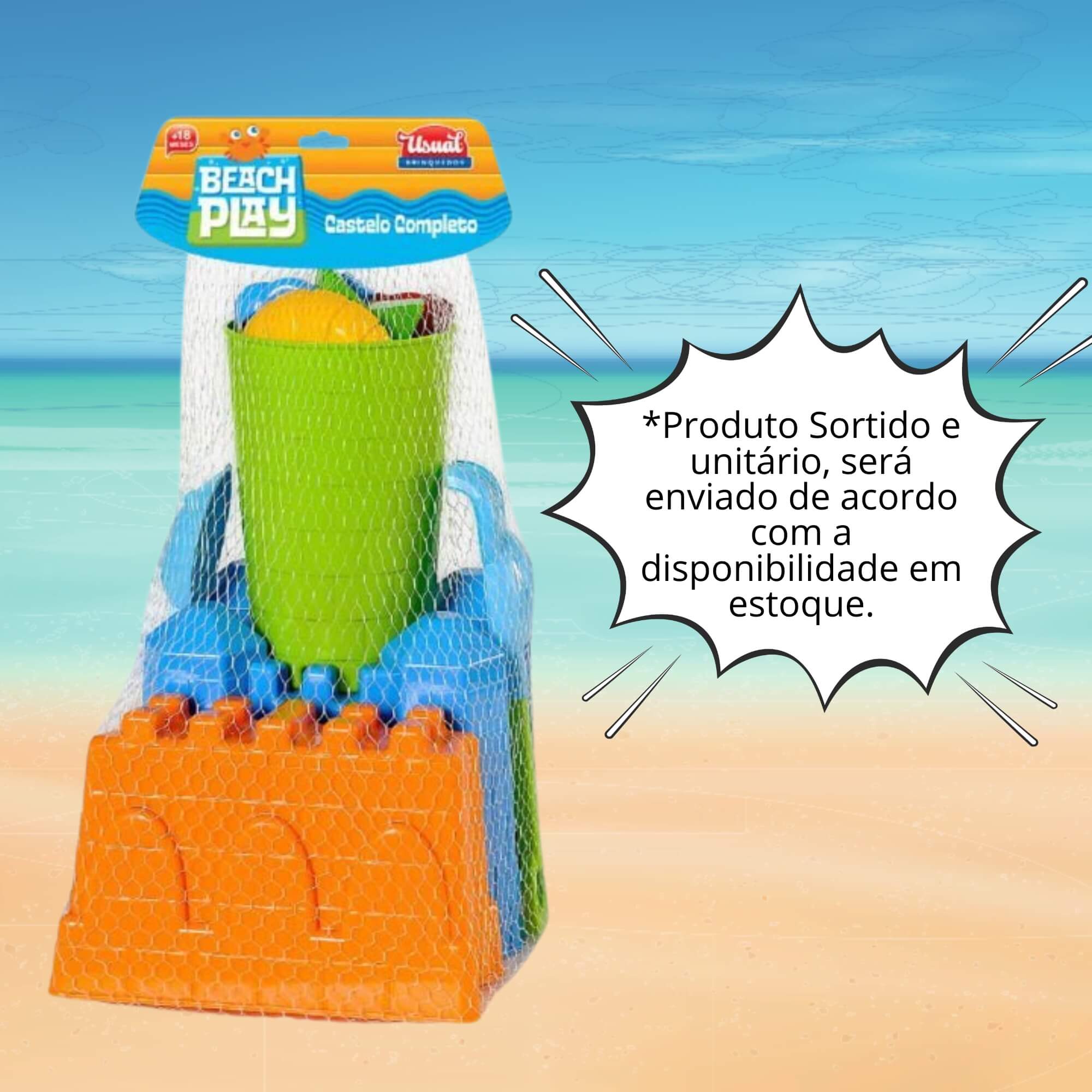 Brinquedo Infantil Castelo Completo Beach Play Sortido e Unitário Usual Brinquedos - 423