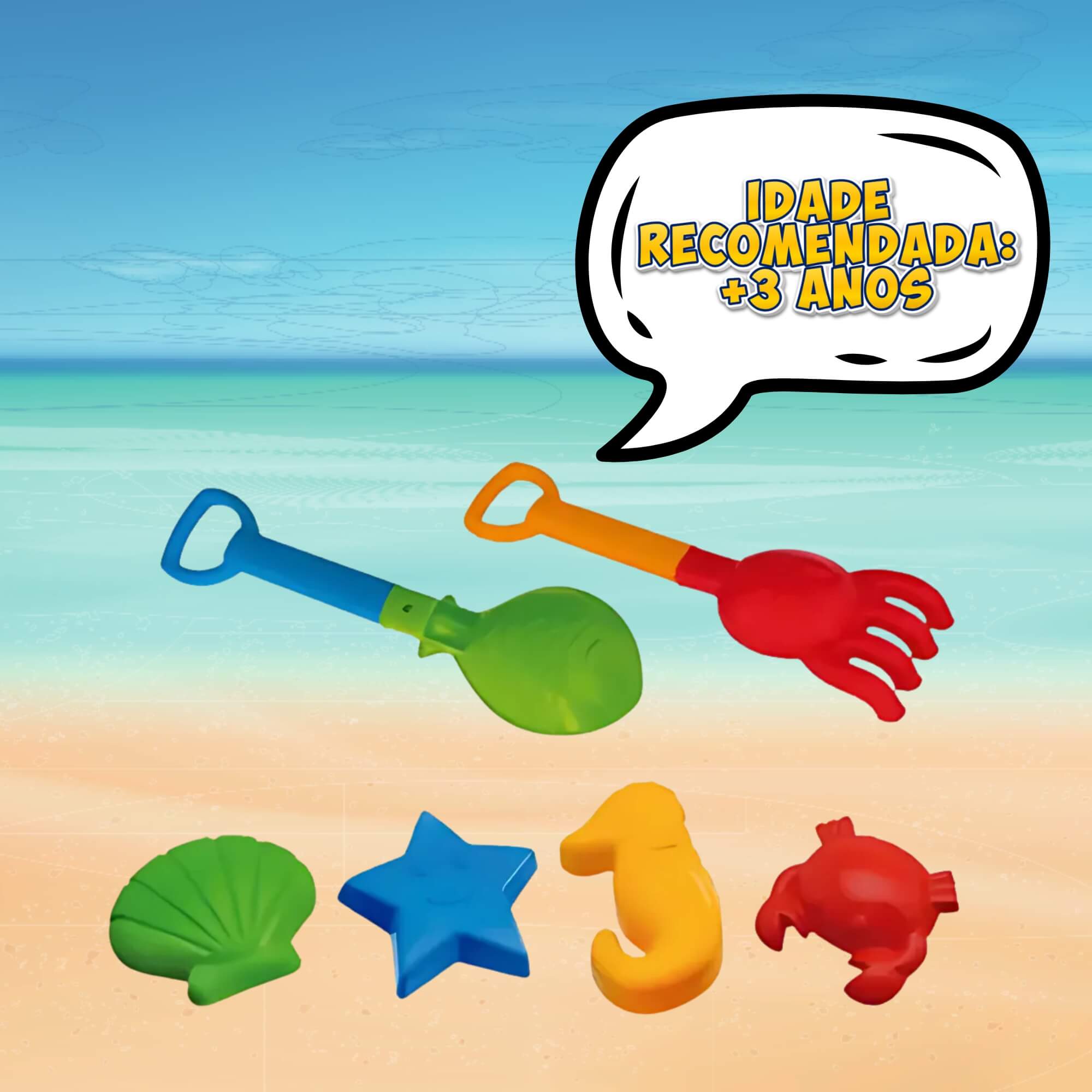 Brinquedo Infantil Kit Bag Praia Completo Beach Play Cor Sortida Usual Brinquedos - 456