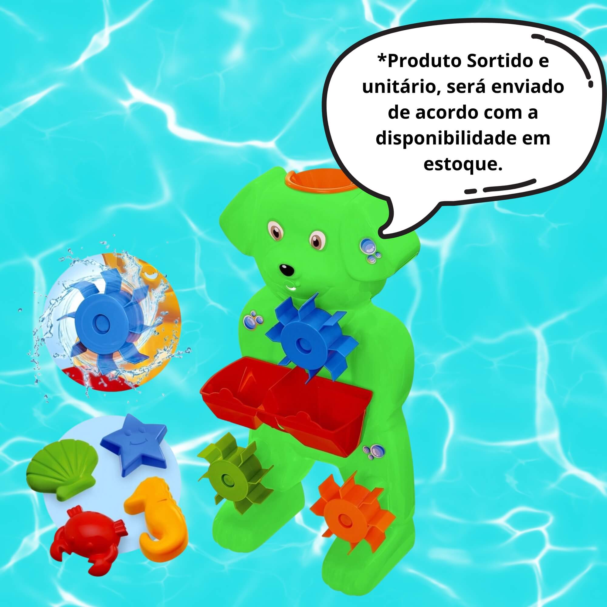 Brinquedo Infantil Cachorrinho Beach Play Aqua Dog Cores Sortidas Usual Brinquedos - 497