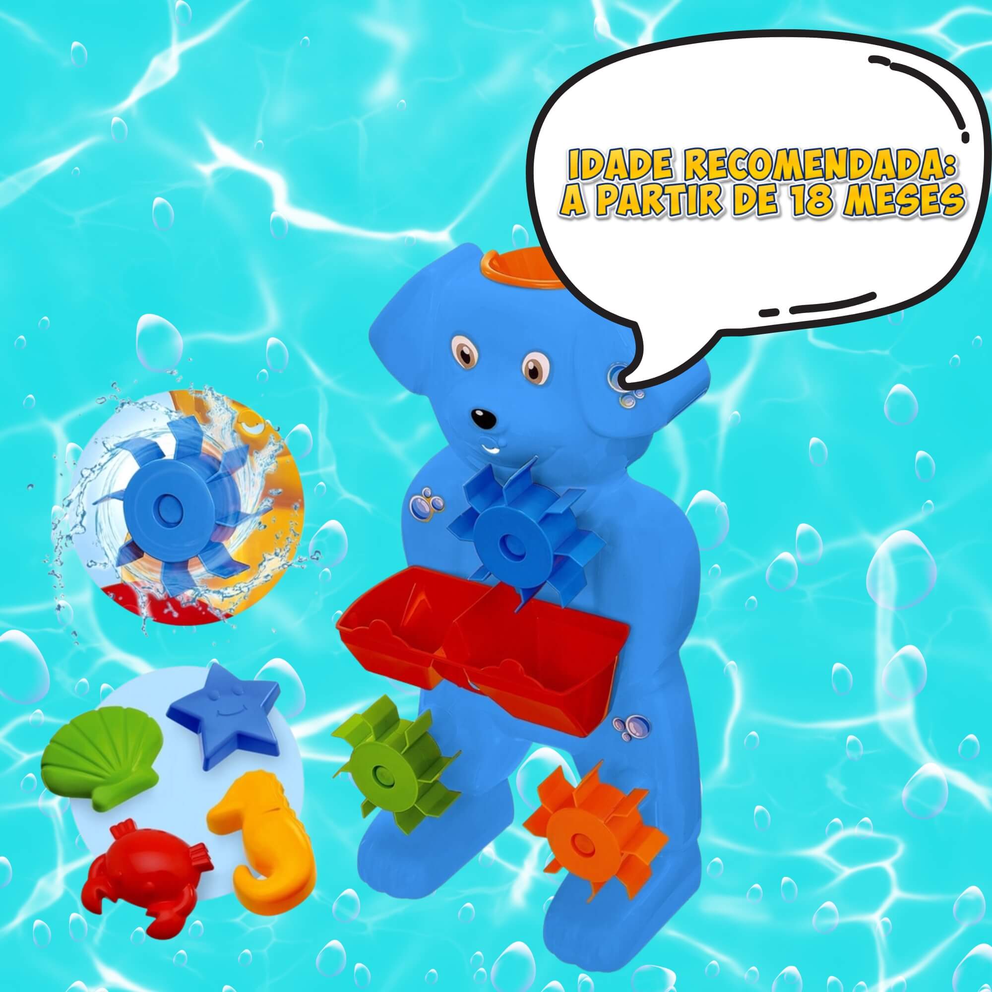 Brinquedo Infantil Cachorrinho Beach Play Aqua Dog Cores Sortidas Usual Brinquedos - 497