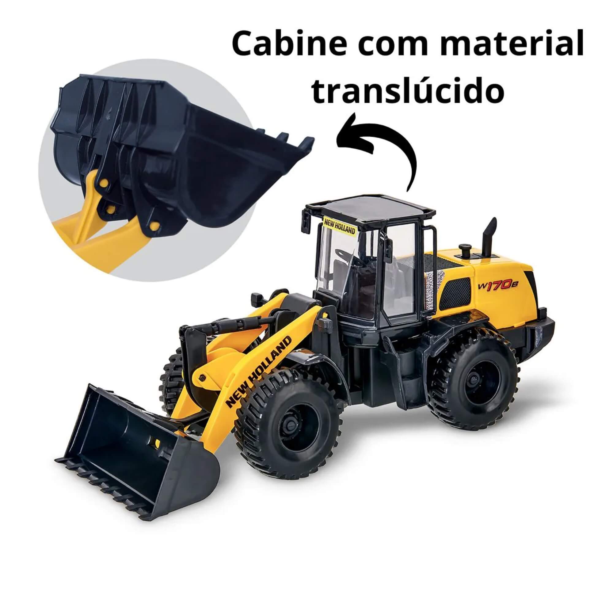 Brinquedo Infantil Pá Carregadeira Trator de Miniatura New Holland Usual Brinquedos - 579