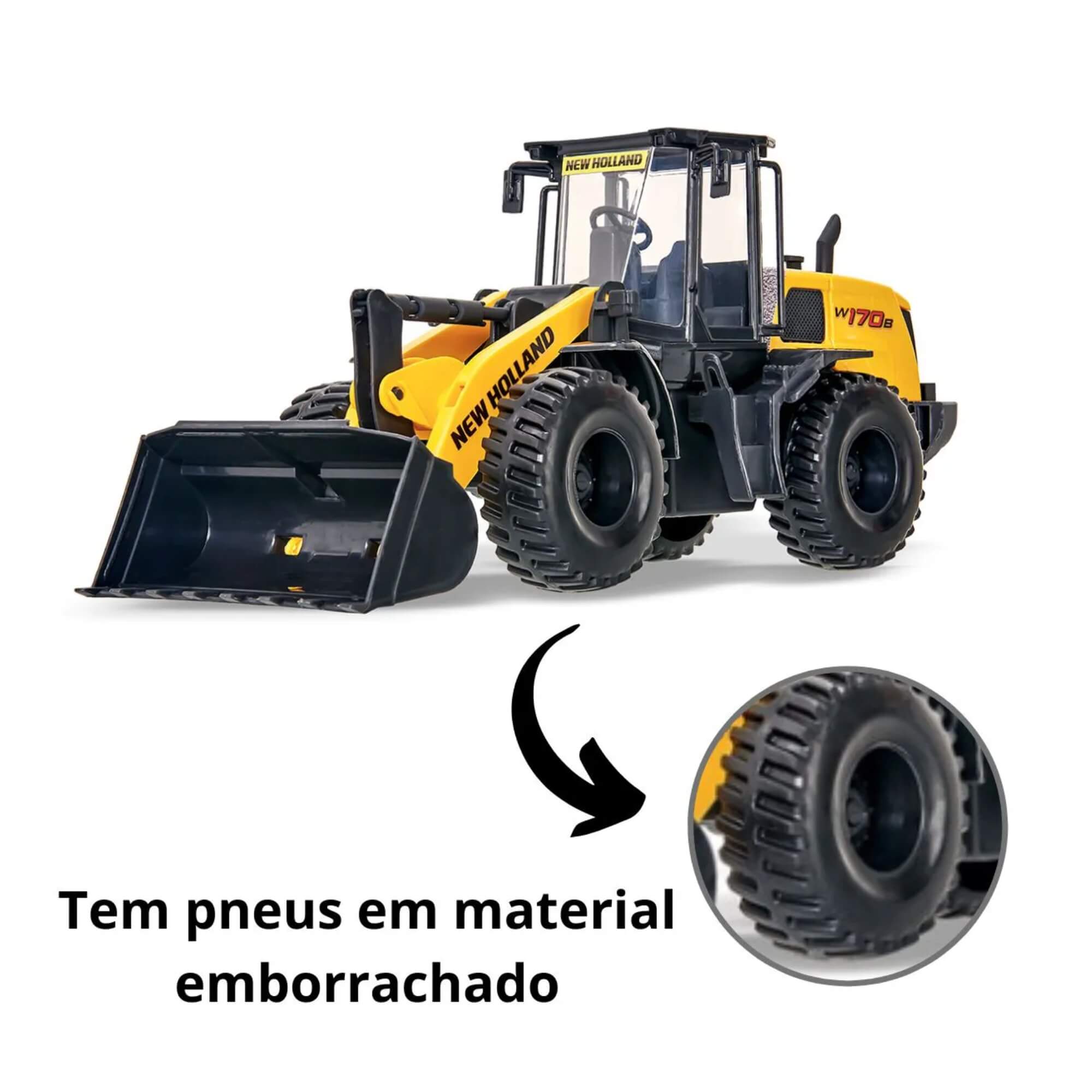 Brinquedo Infantil Pá Carregadeira Trator de Miniatura New Holland Usual Brinquedos - 579