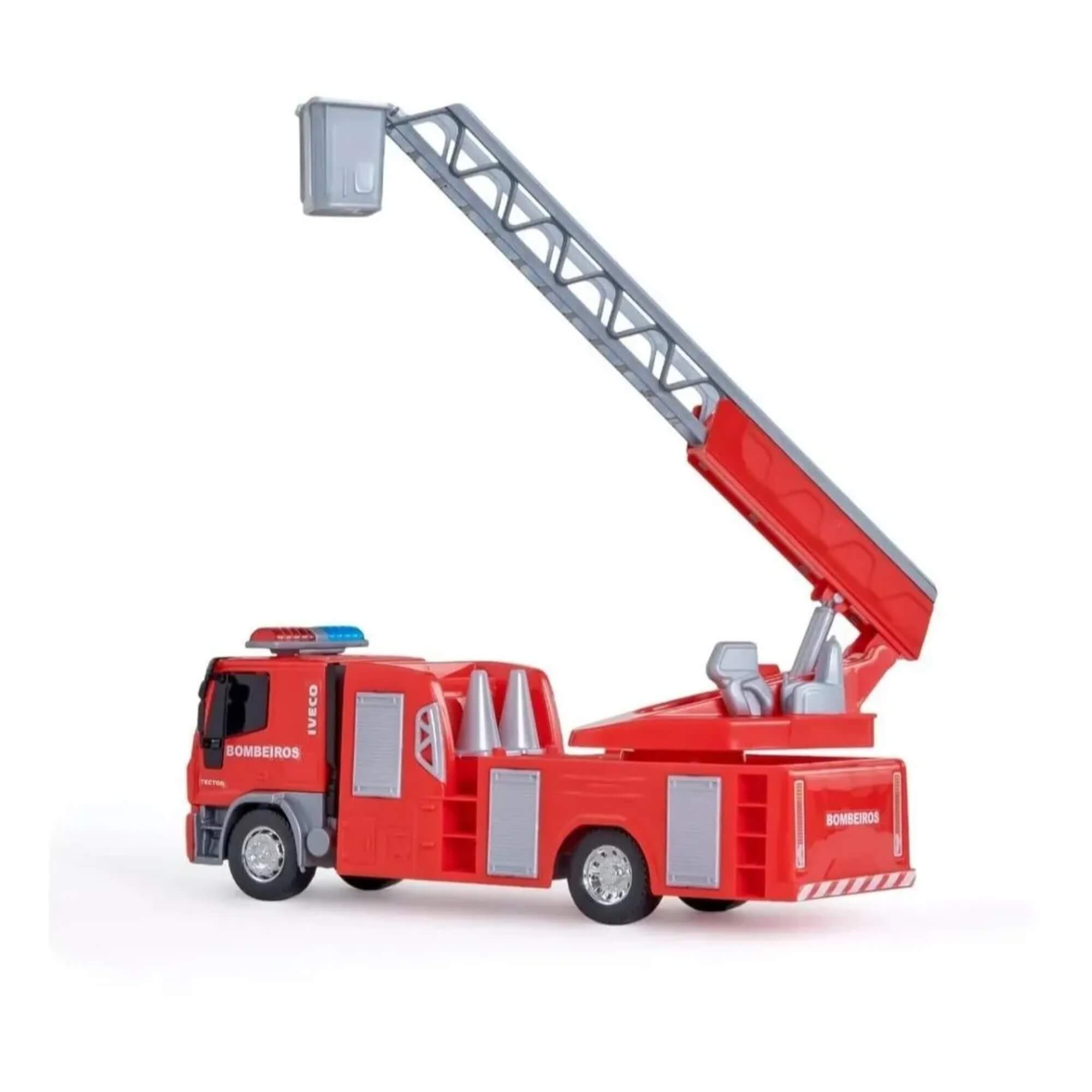 Brinquedo Infantil Caminhão Iveco Tector Bombeiro com Acessórios Usual Brinquedos - 583