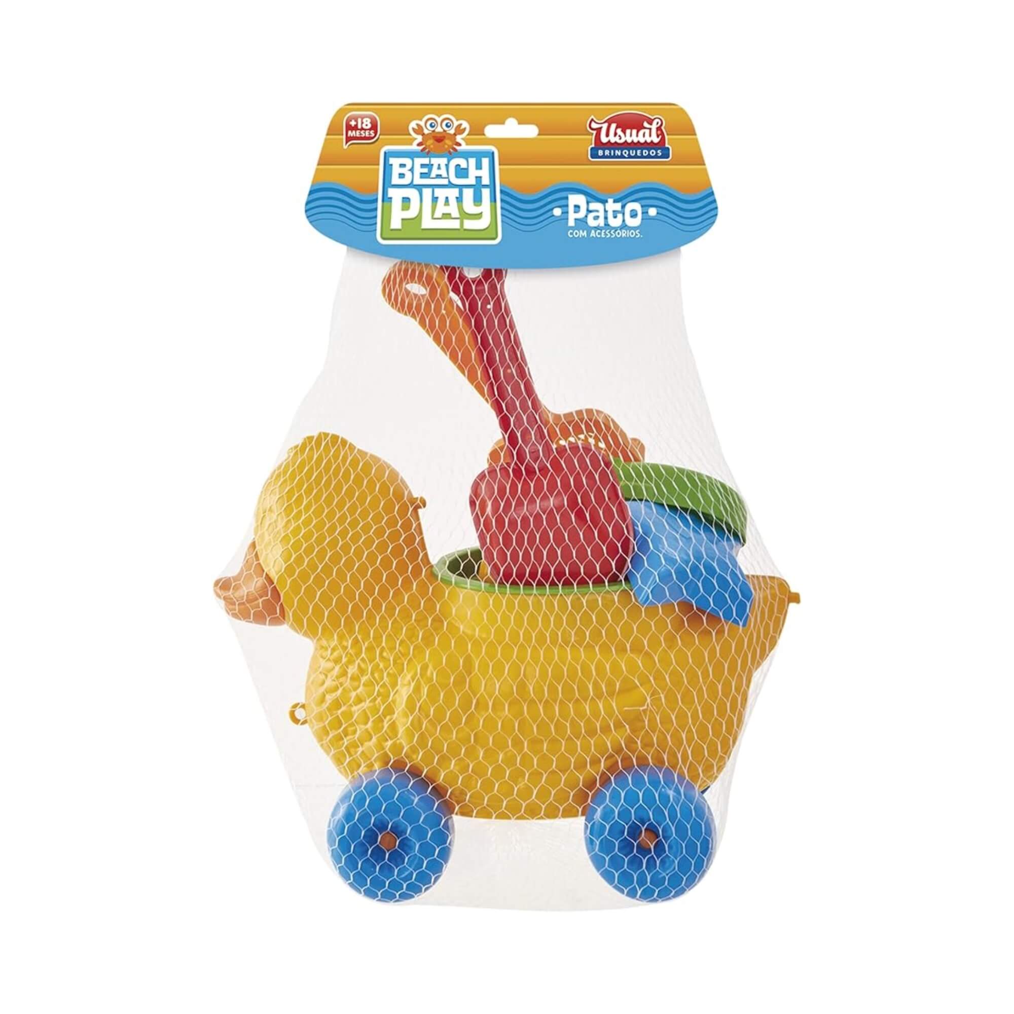 Brinquedo Infantil Beach Play Pato Balde de Praia com Acessórios Usual Brinquedos - 593
