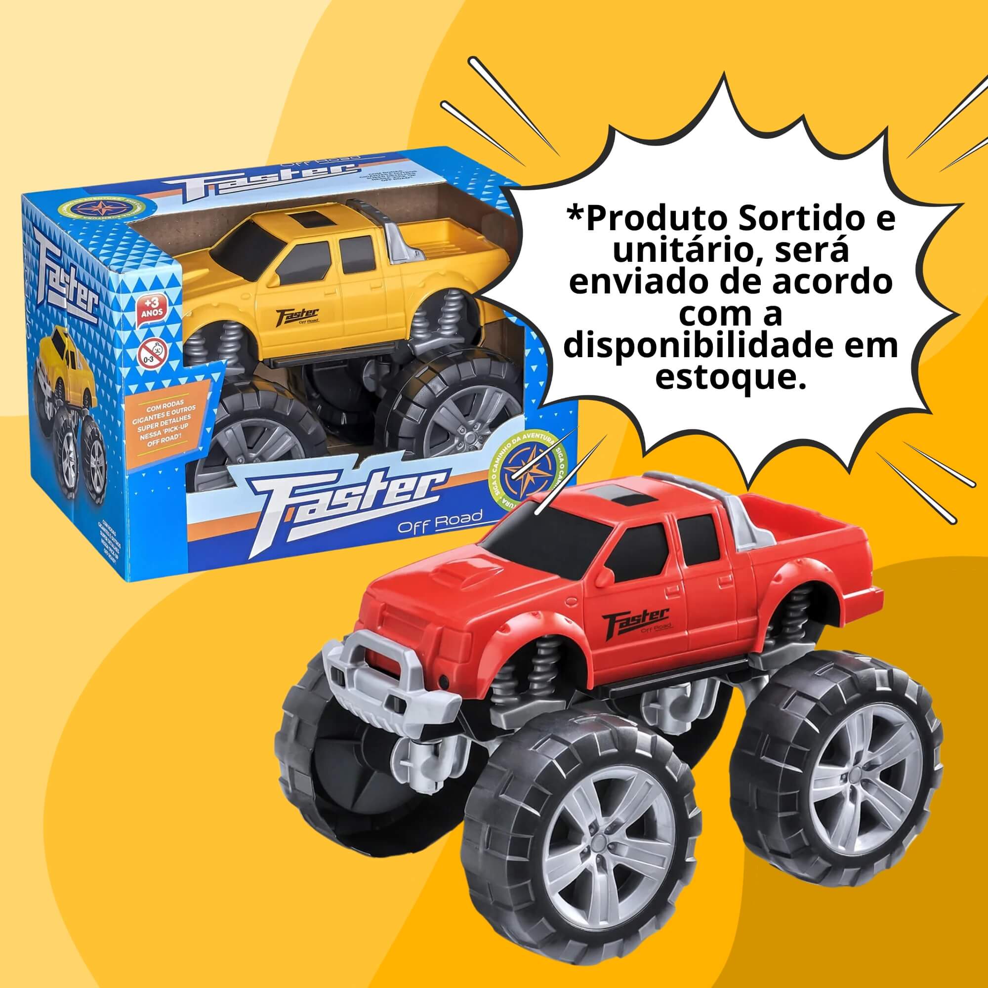 Brinquedo Infantil Carrinho Pick Up Faster Cor Sortida Unitário Usual Brinquedos - 643