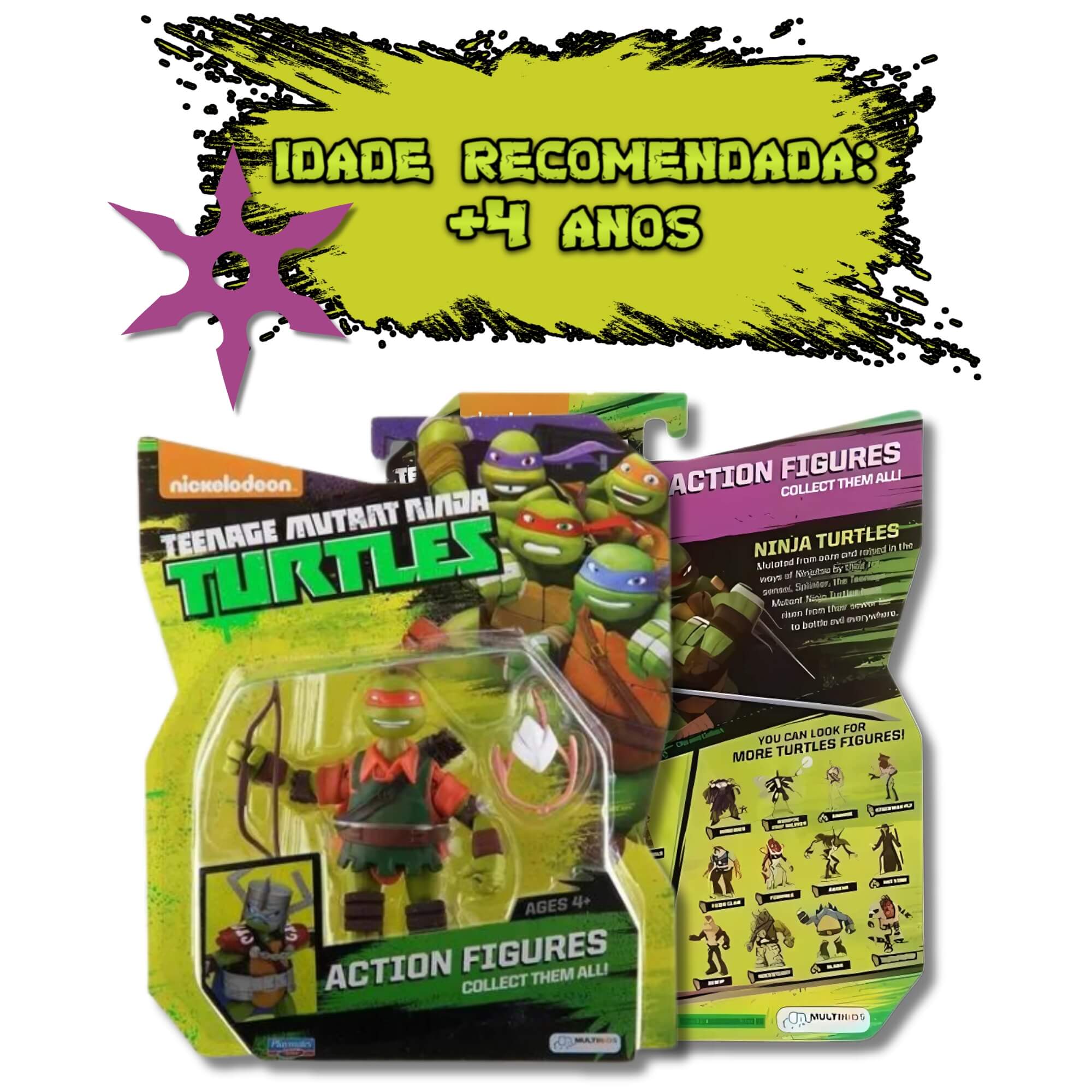 Boneco Michelangelo O Arqueiro Tartarugas Ninja Multikids - BR030