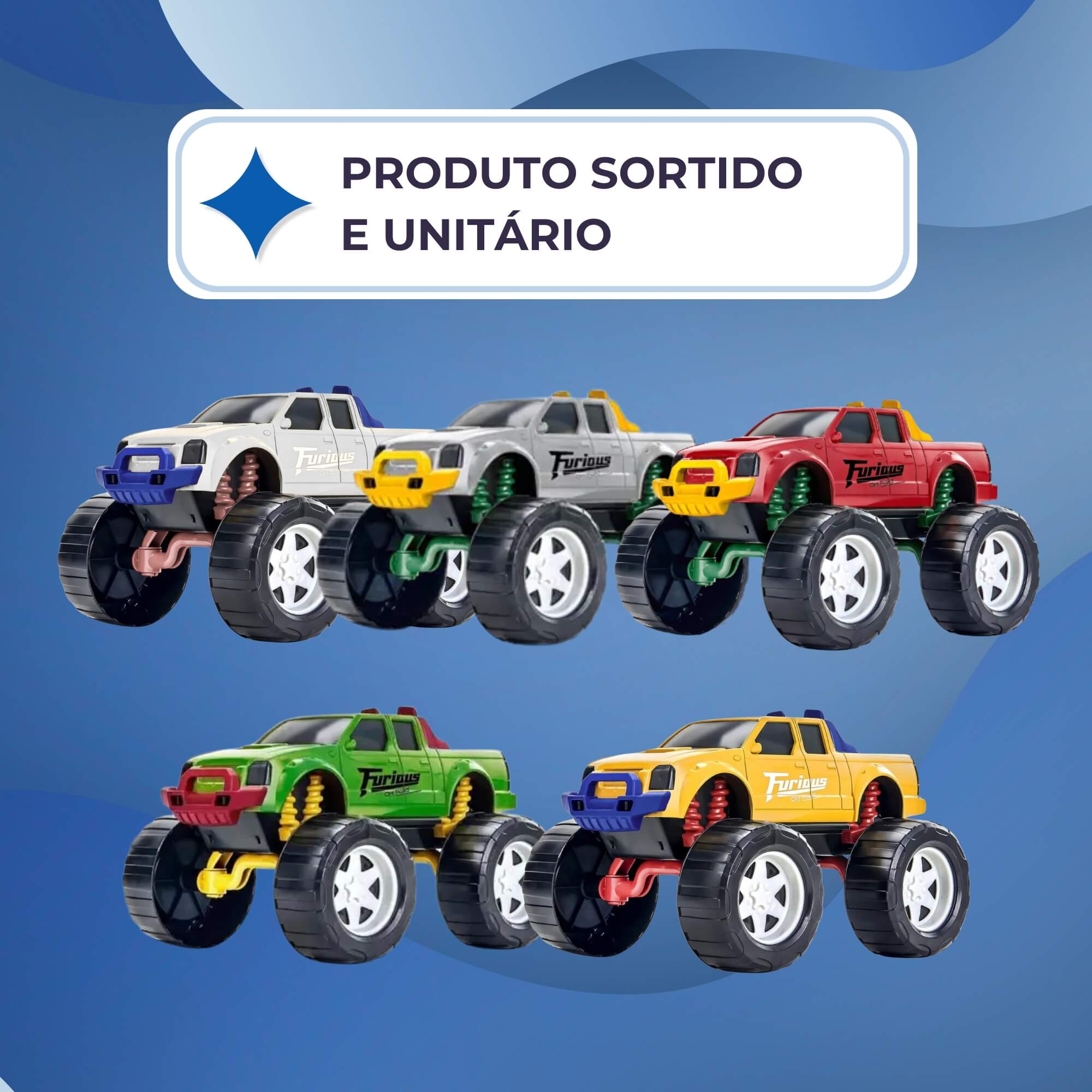 Brinquedo Infantil Carrinho Pick Up Furious Sortido e Unitário Usual Brinquedos - 644
