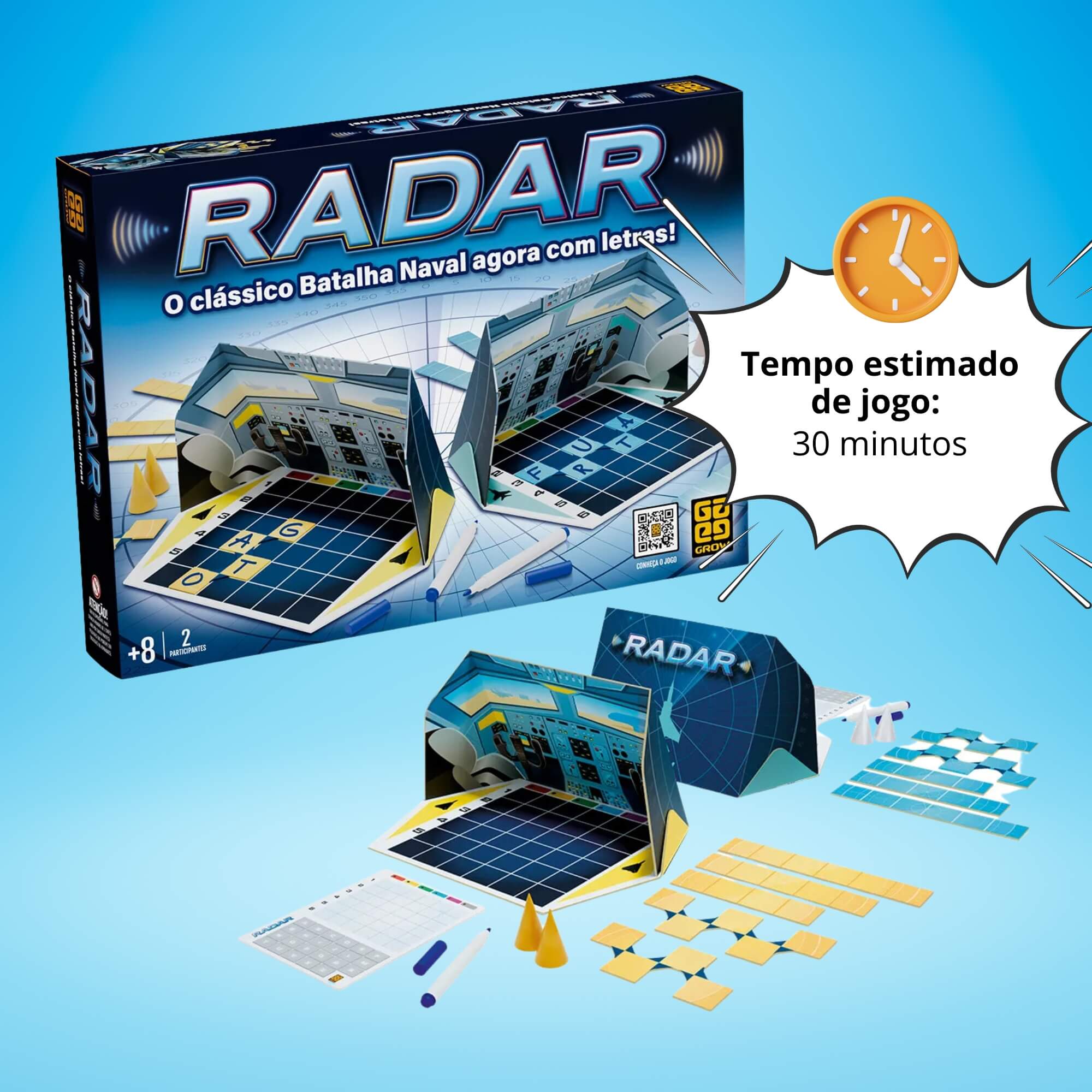Jogo Radar O Clássico Batalha Naval agora com Letras - Grow - 04747