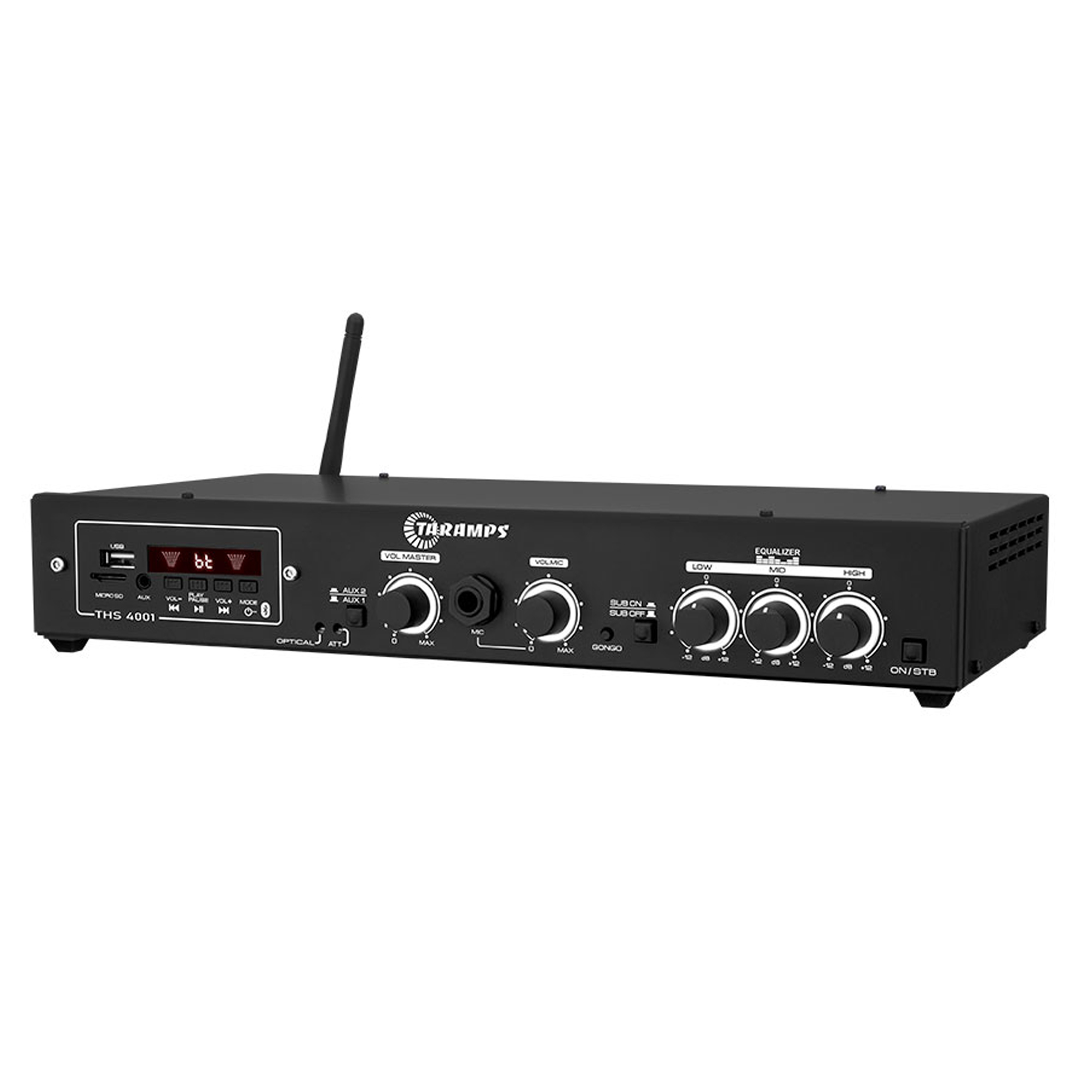 COMP Kit Amplificador Taramps THS 4001 + 3 Caixas 200.2HF + 3 Suportes