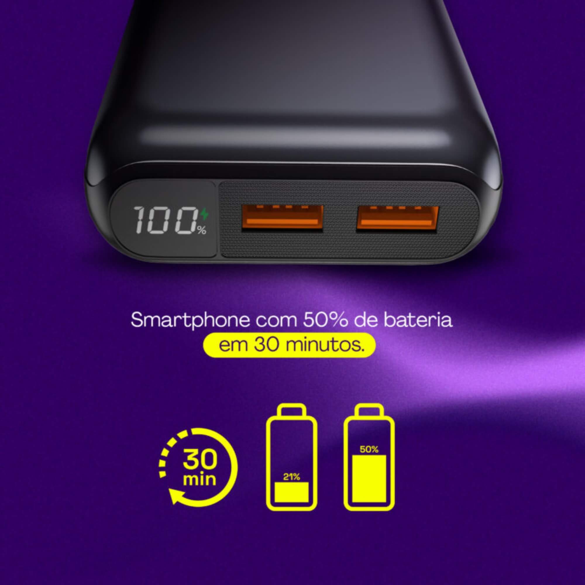 Power Bank Carregador Portátil 20.000 mAh 20W Cinza Espacial Geonav - PB20K20WSG
