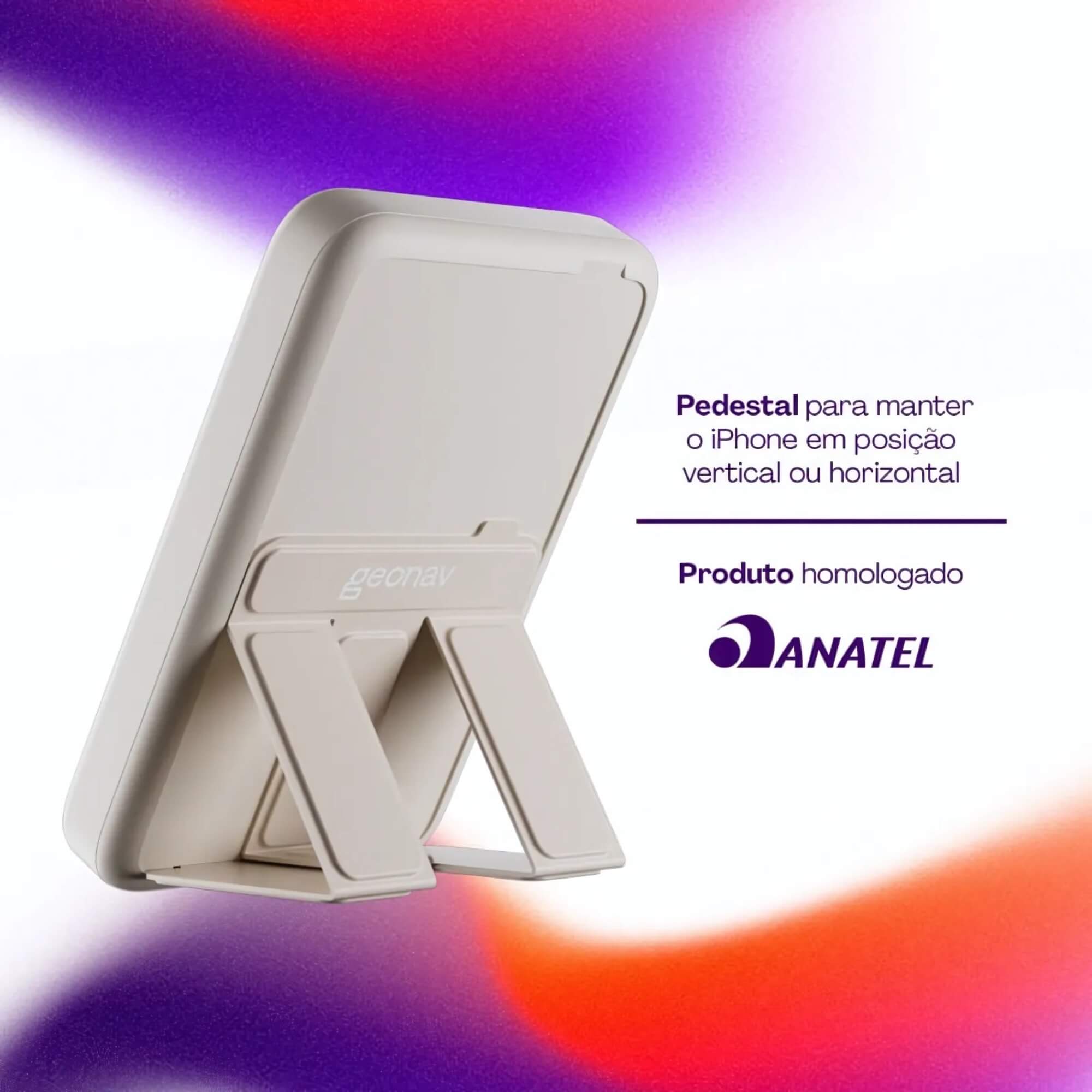 Carregador por Indução Portátil 10.000 mAh Compatível Magsafe Off White Geonav - PB10MAGOW