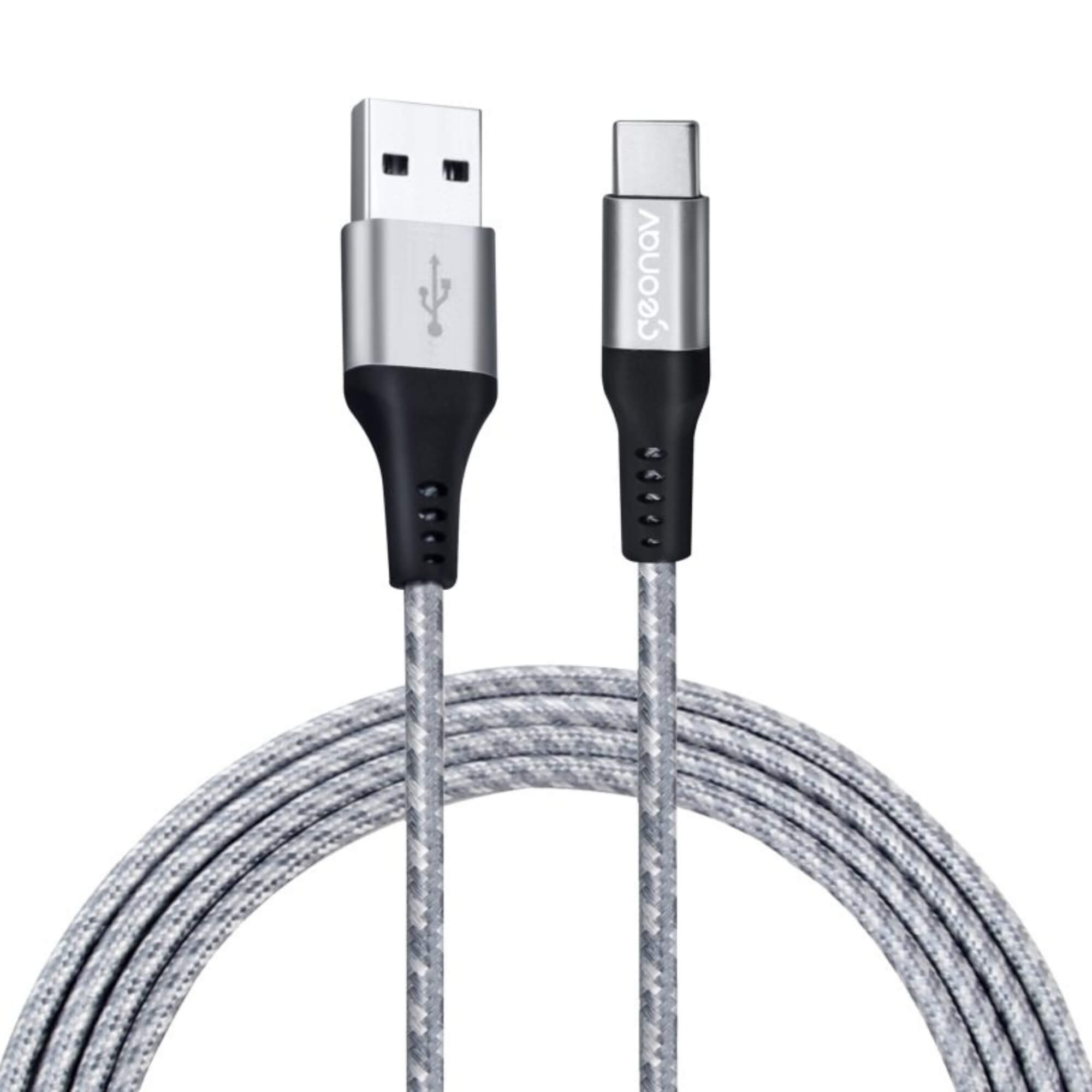 Cabo USB-C para USB-A 2.0 Nylon Trançado Carregamento Rápido 1.5m Geonav - UCC06