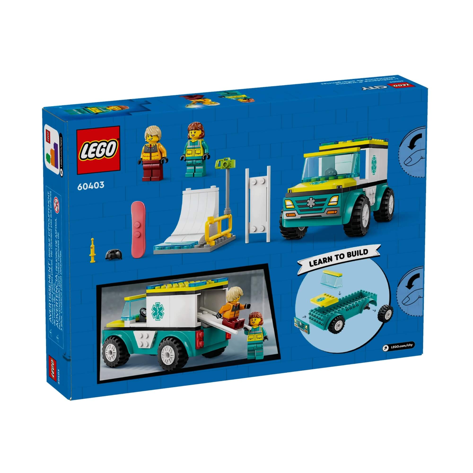 LEGO City Ambulância de Emergência e Snowboarder 79 Peças - 4111160403