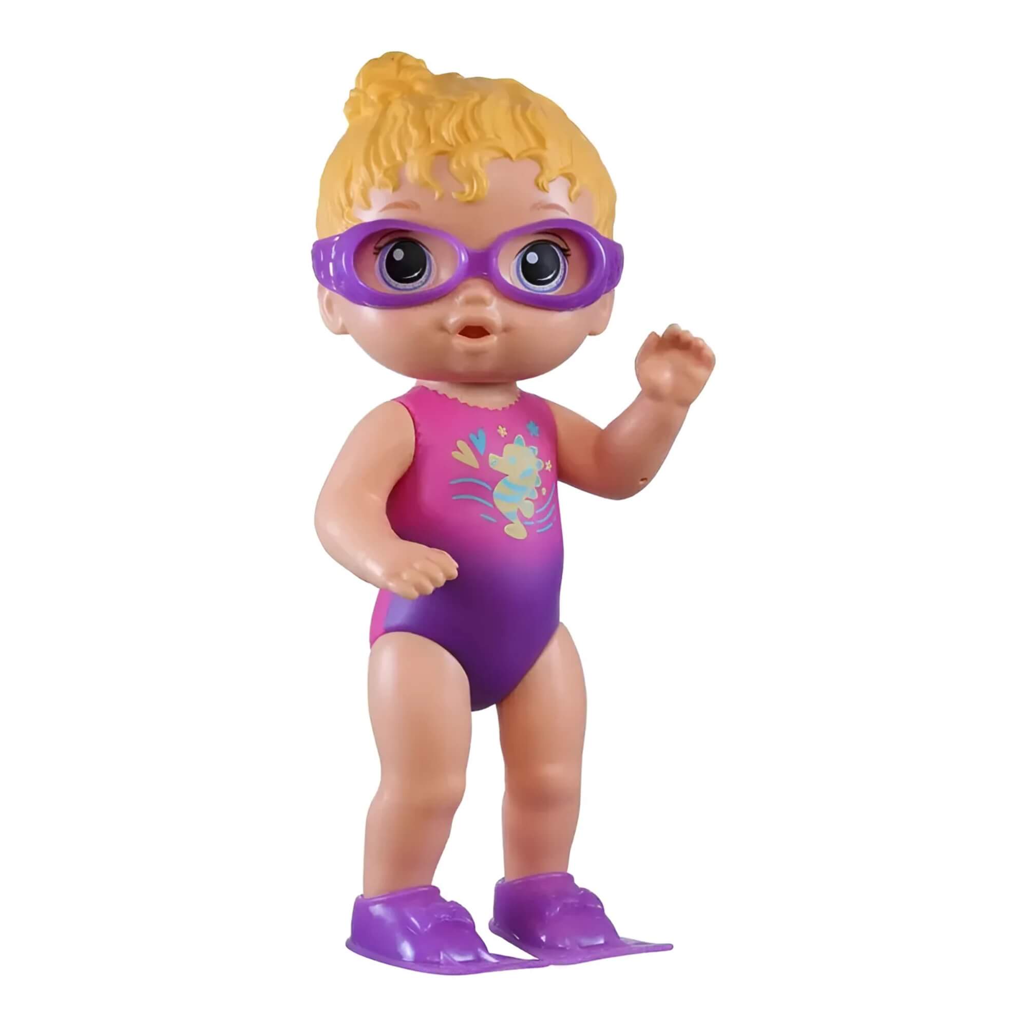Boneca Piscina Baby Alive Loira Nadadora C/ Acessórios Roxo Hasbro F8140 - 18531