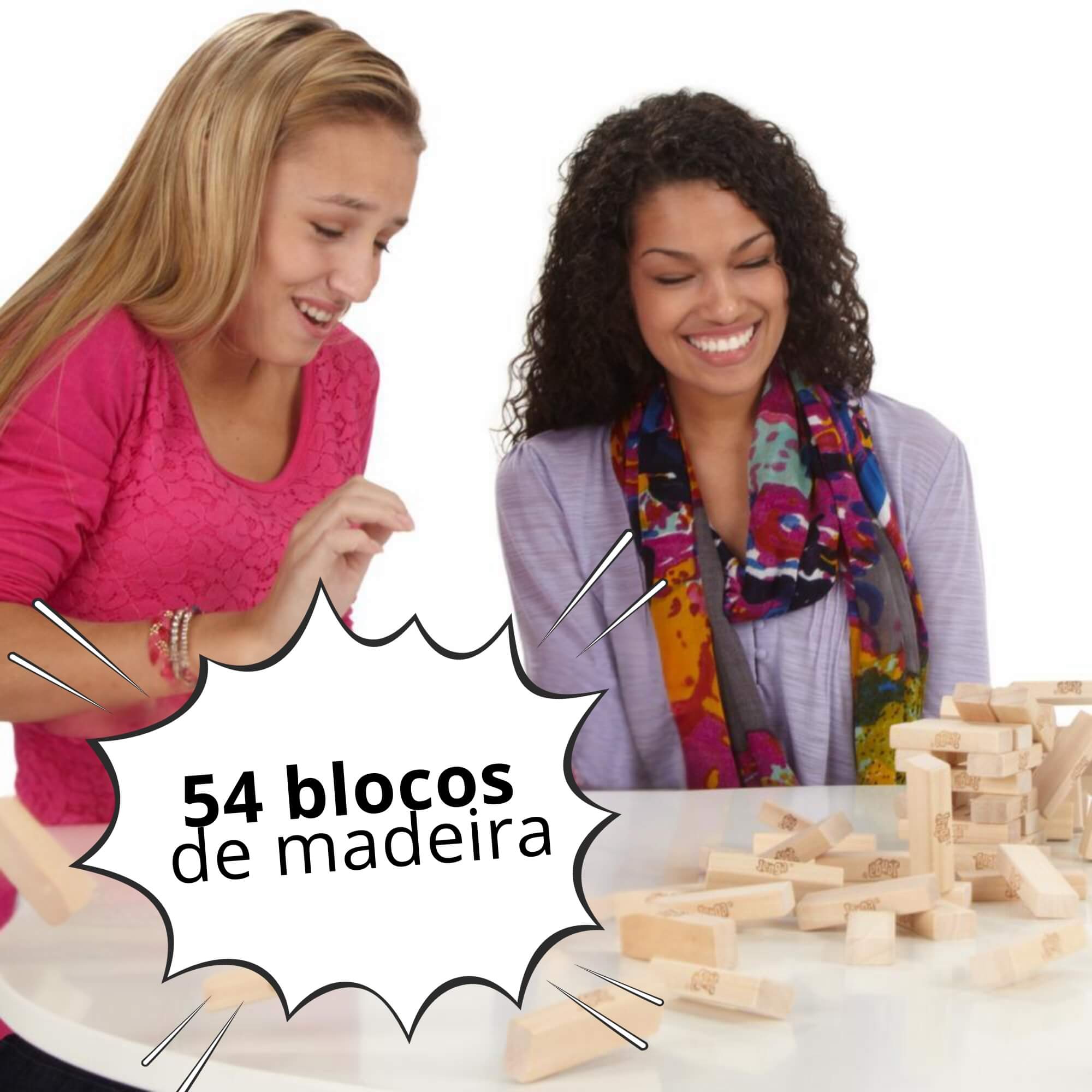 Jogo Jenga Clássico - Jogo de Torre para 1 ou mais Jogadores Hasbro - 8526