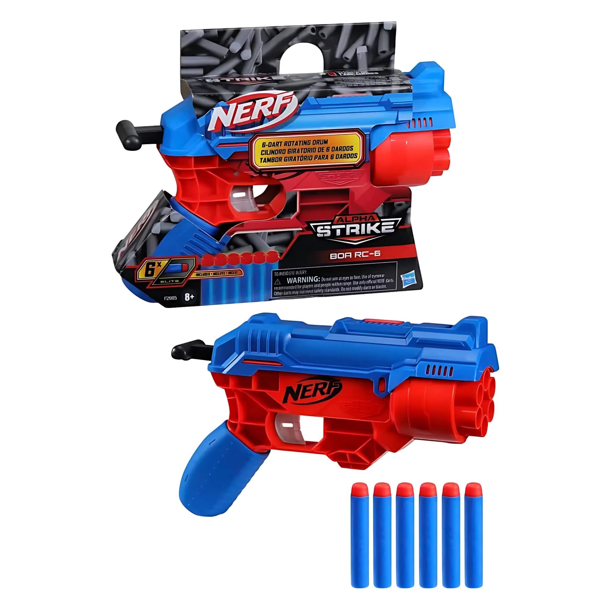 Brinquedo Infantil Nerf Alpha Lançador de Dardo Strike Boa RC 6 Hasbro - 16766