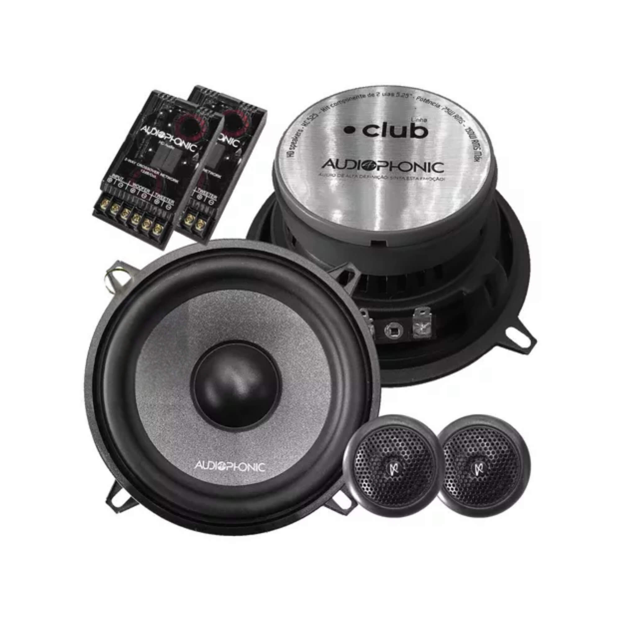 Kit 2 Vias KC 525 150W RMS 5.25" Polegadas 4 Ohms Linha Club Audiophonic - 00450