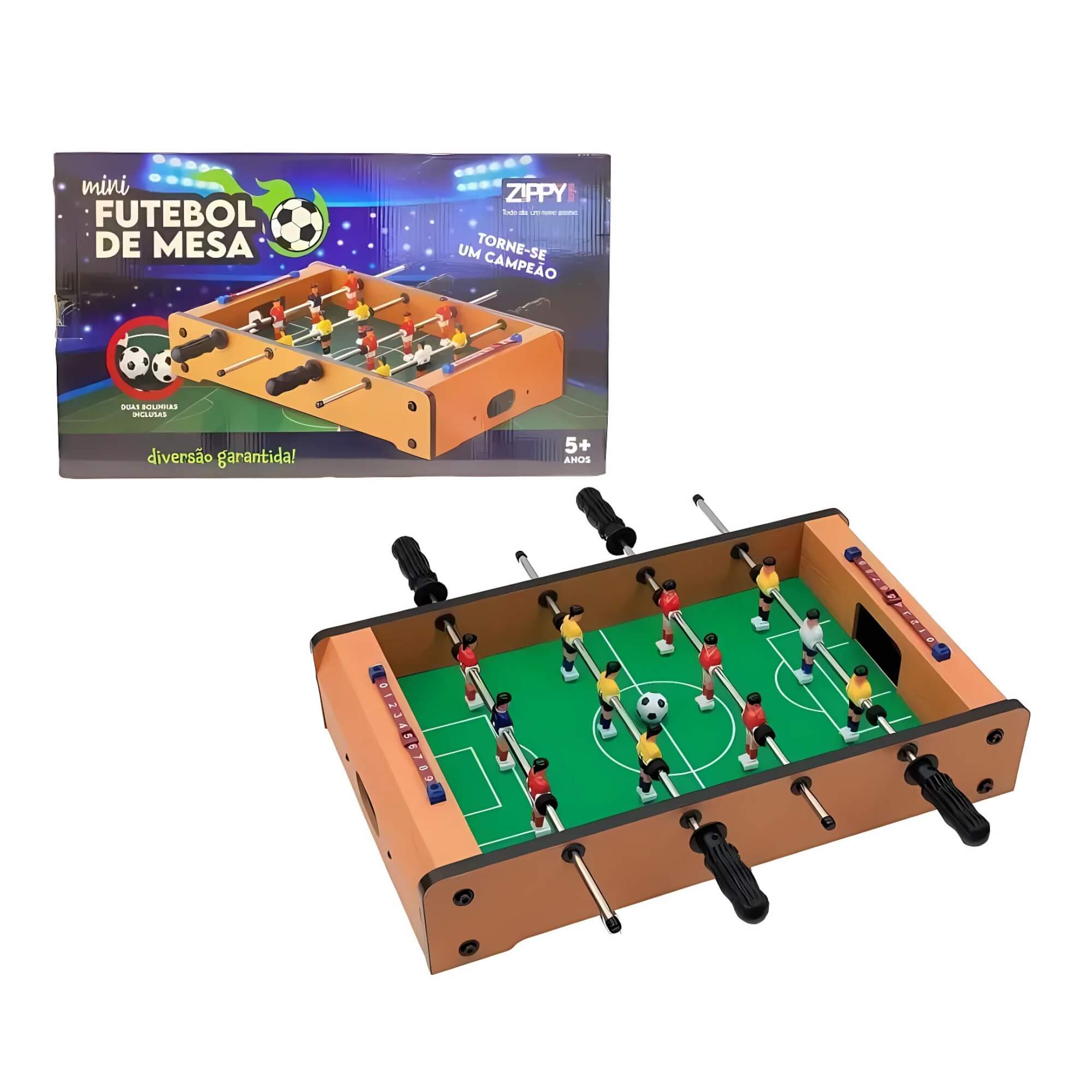 Brinquedo Infantil Mesa de Pebolim de Madeira 51cm Zippy Toys - 10346
