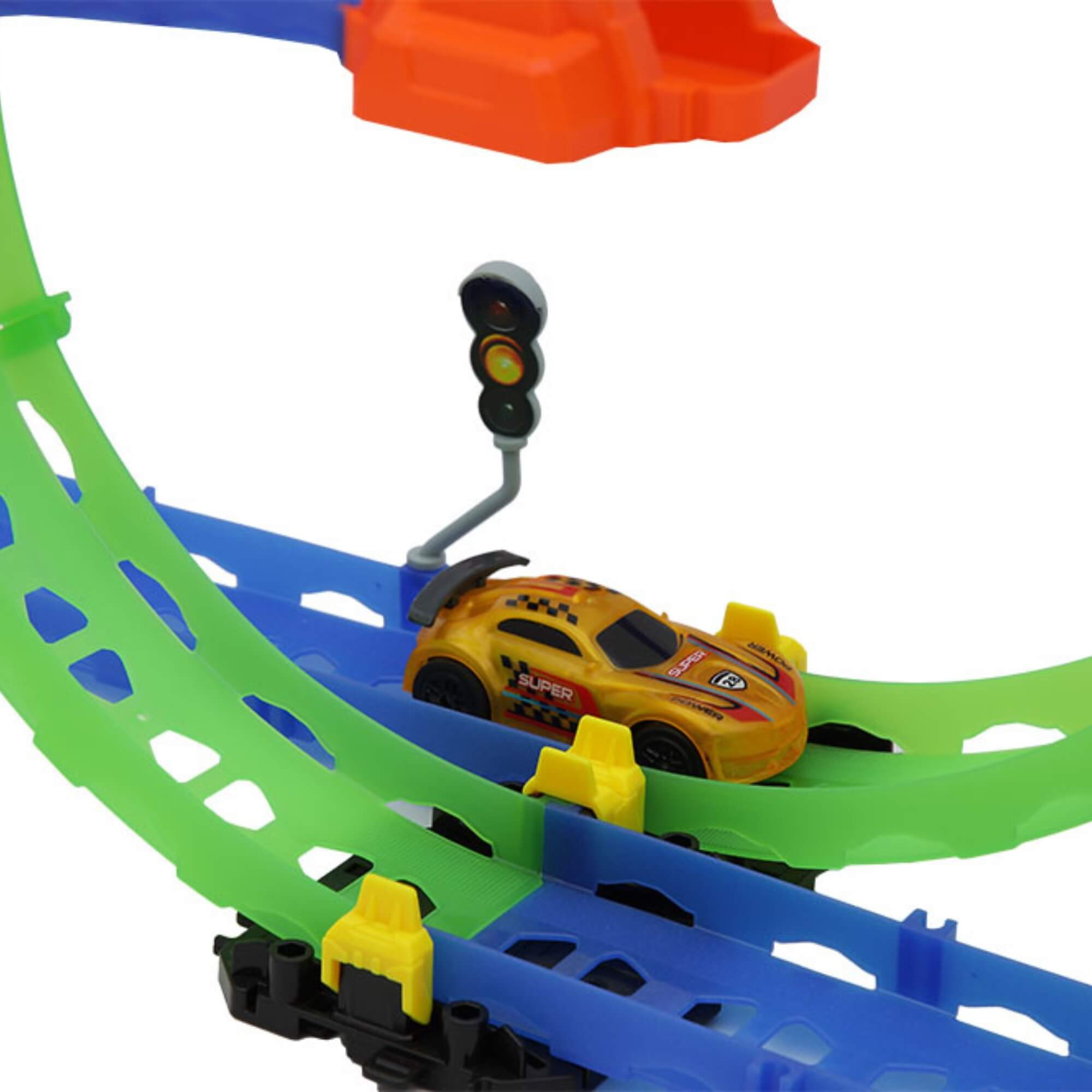 Pista de Carrinho de Corrida Glow Speed Track Com 52 Peças Zippy Toys - 9170