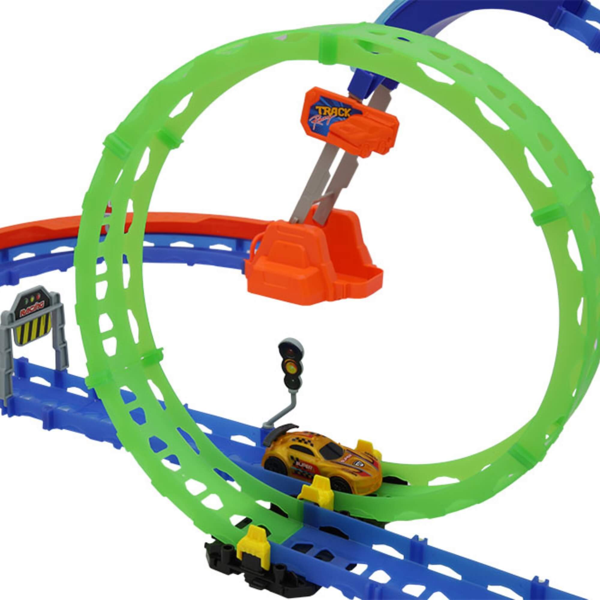 Pista de Carrinho de Corrida Glow Speed Track Com 52 Peças Zippy Toys - 9170