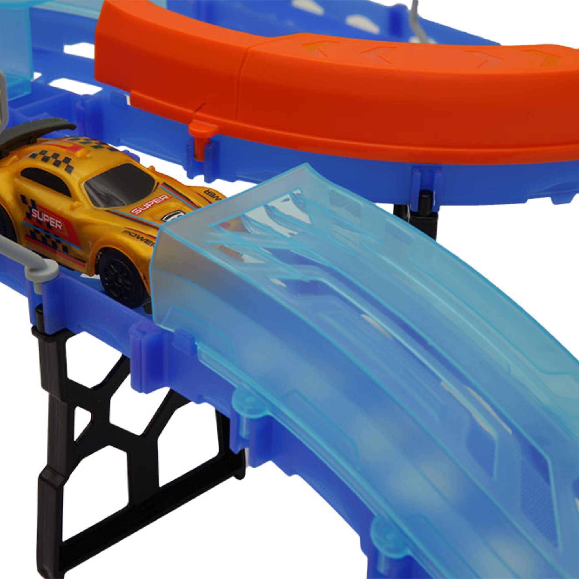 Pista de Carrinho de Corrida Glow Speed Speed Track 63 Peças Giro 360 Zippy Toys - 9171