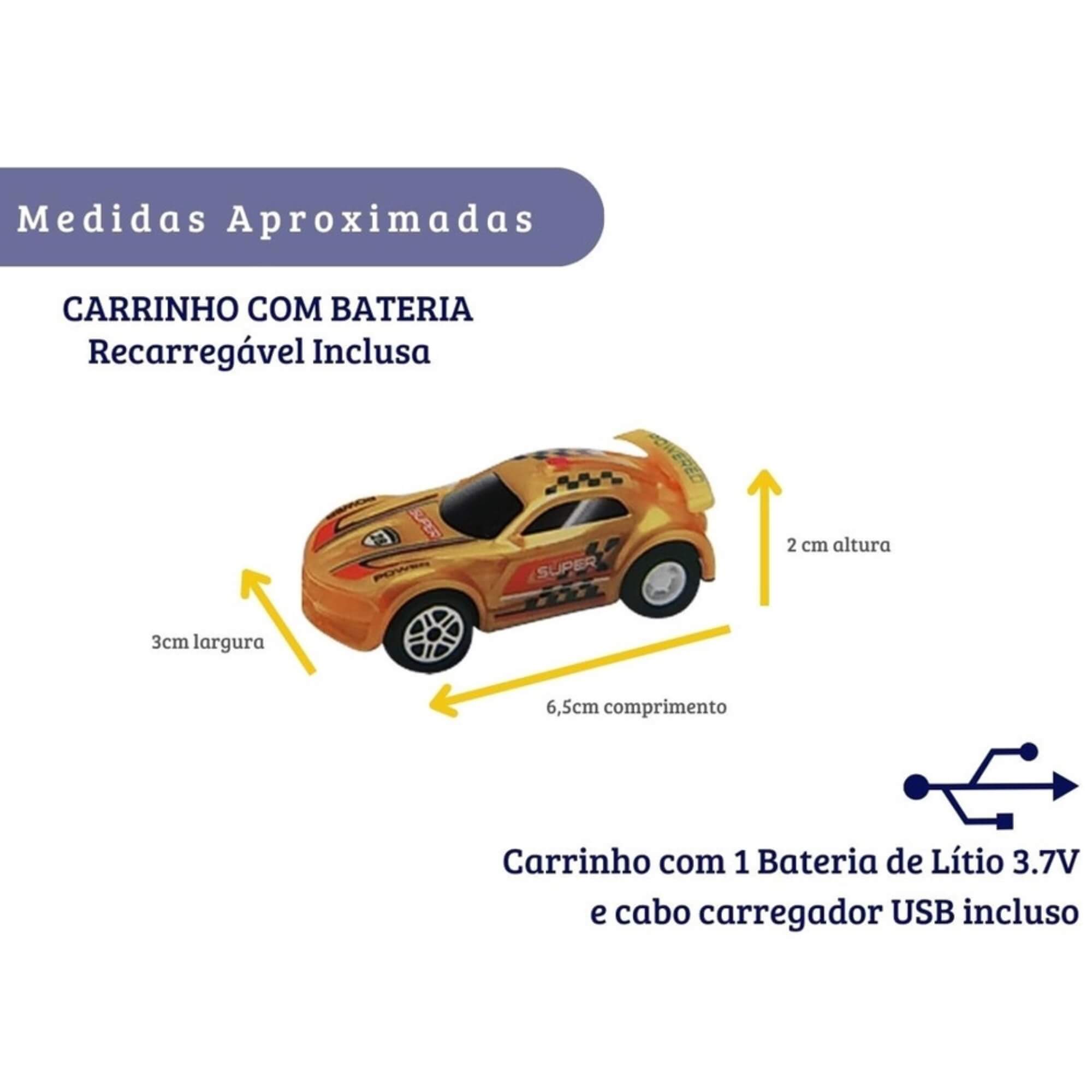 Pista de Carrinho de Corrida Glow Speed Speed Track 63 Peças Giro 360 Zippy Toys - 9171