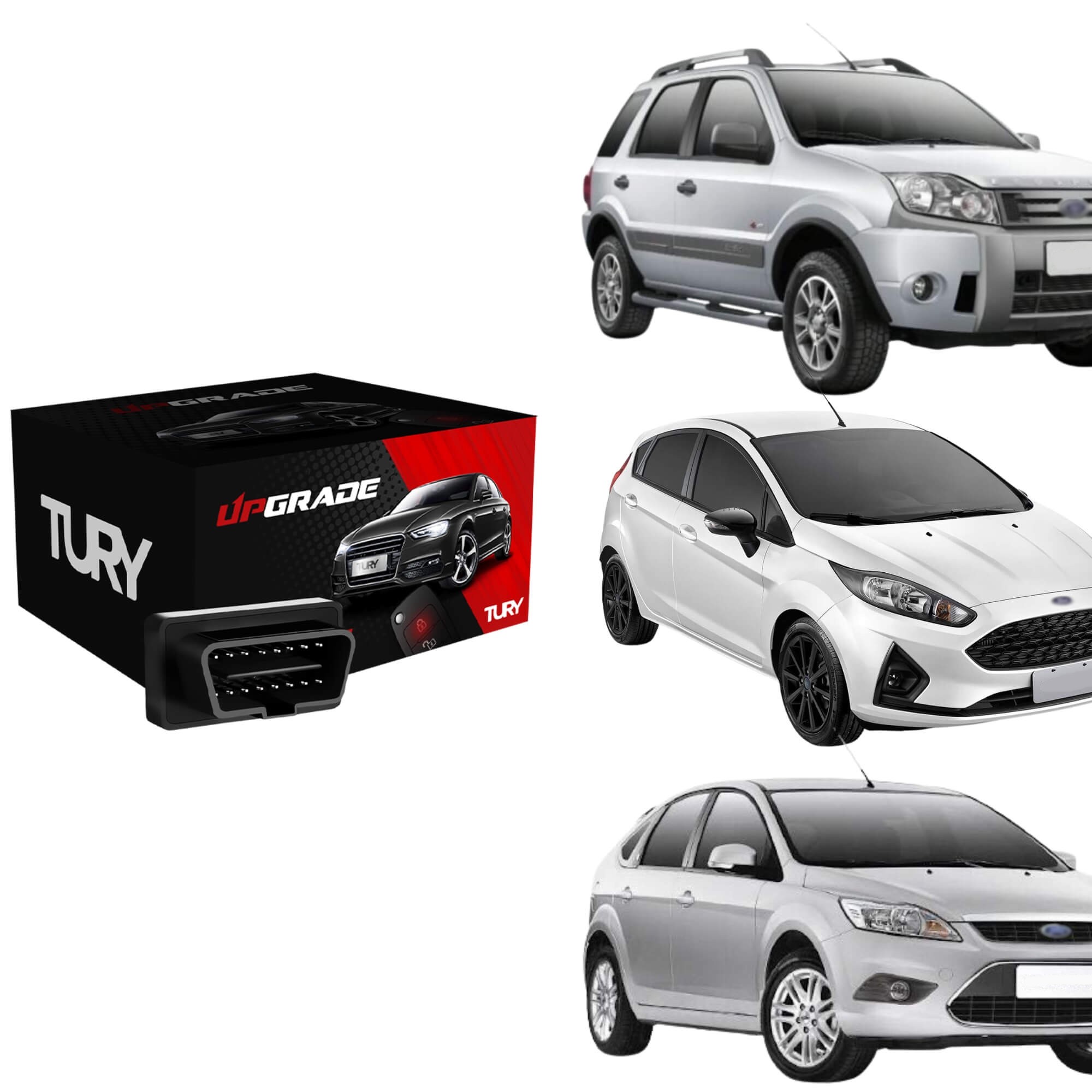 Módulo Automação de Vidro Elétrico compatível com EcoSport, New Fiesta e Focus Tury - OBDFORD2