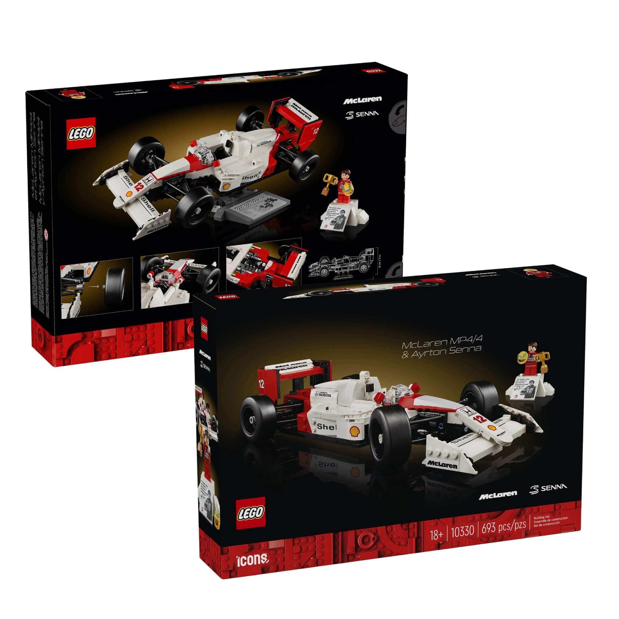 LEGO Icons - McLaren MP4/4 e Ayrton Senna 693 Peças - 4111110330