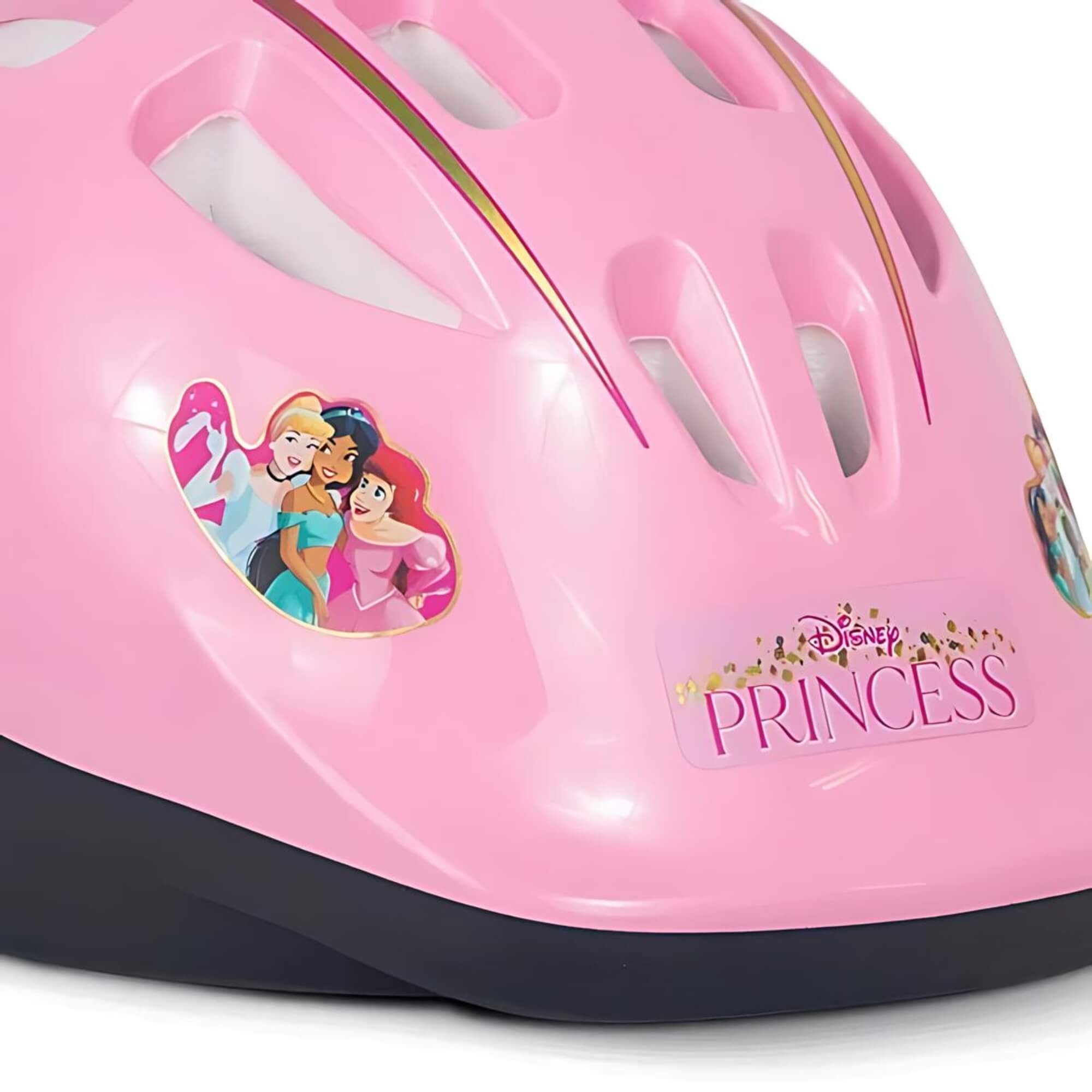COMP Kit Bicicleta Infantil Aro 16" com Rodinhas Princesas + Capacete Rosa Princesas Nathor