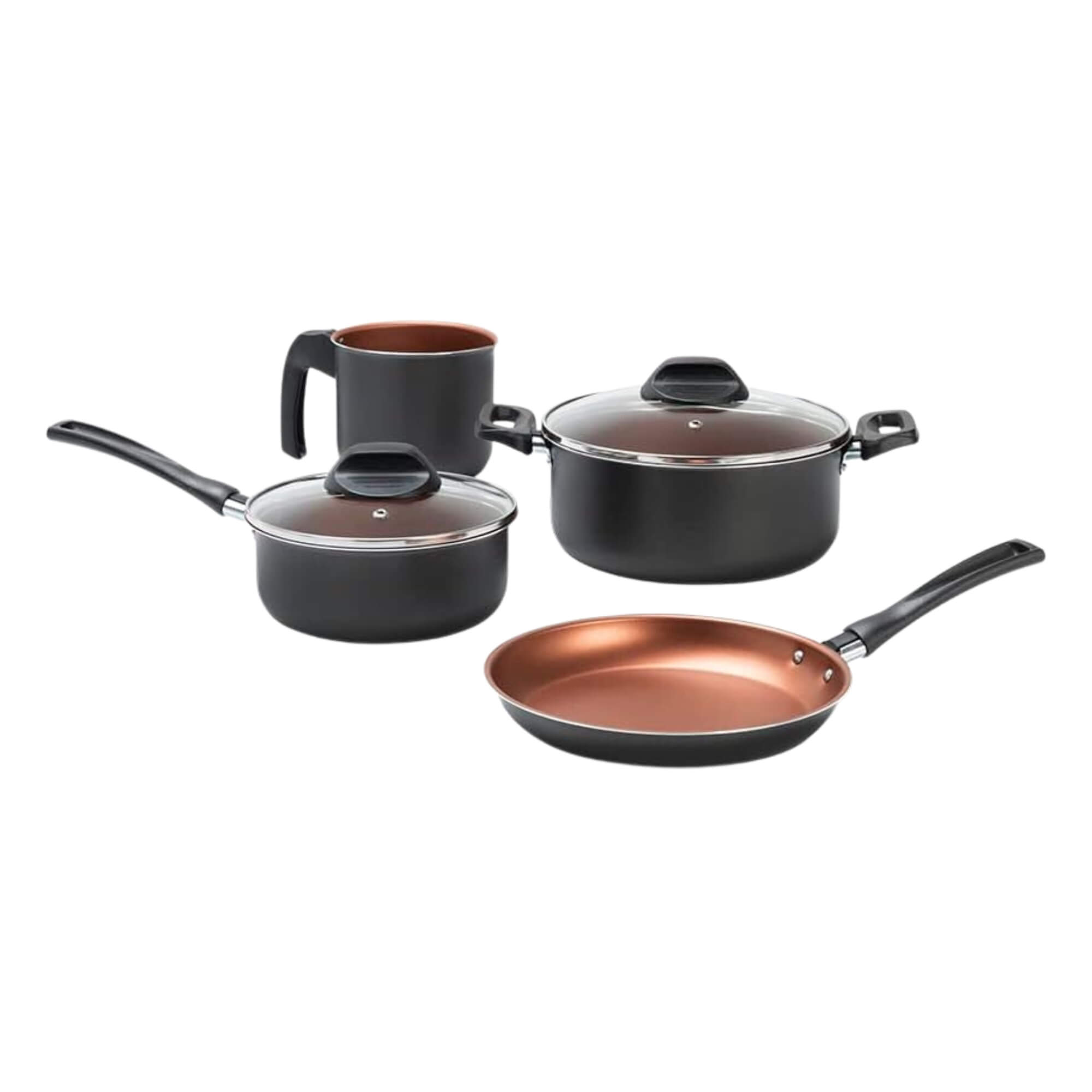 Jogo de Panelas 4 Peças Topázio Pro-flon Antiaderente Cinza Range Brinox - 7233/100