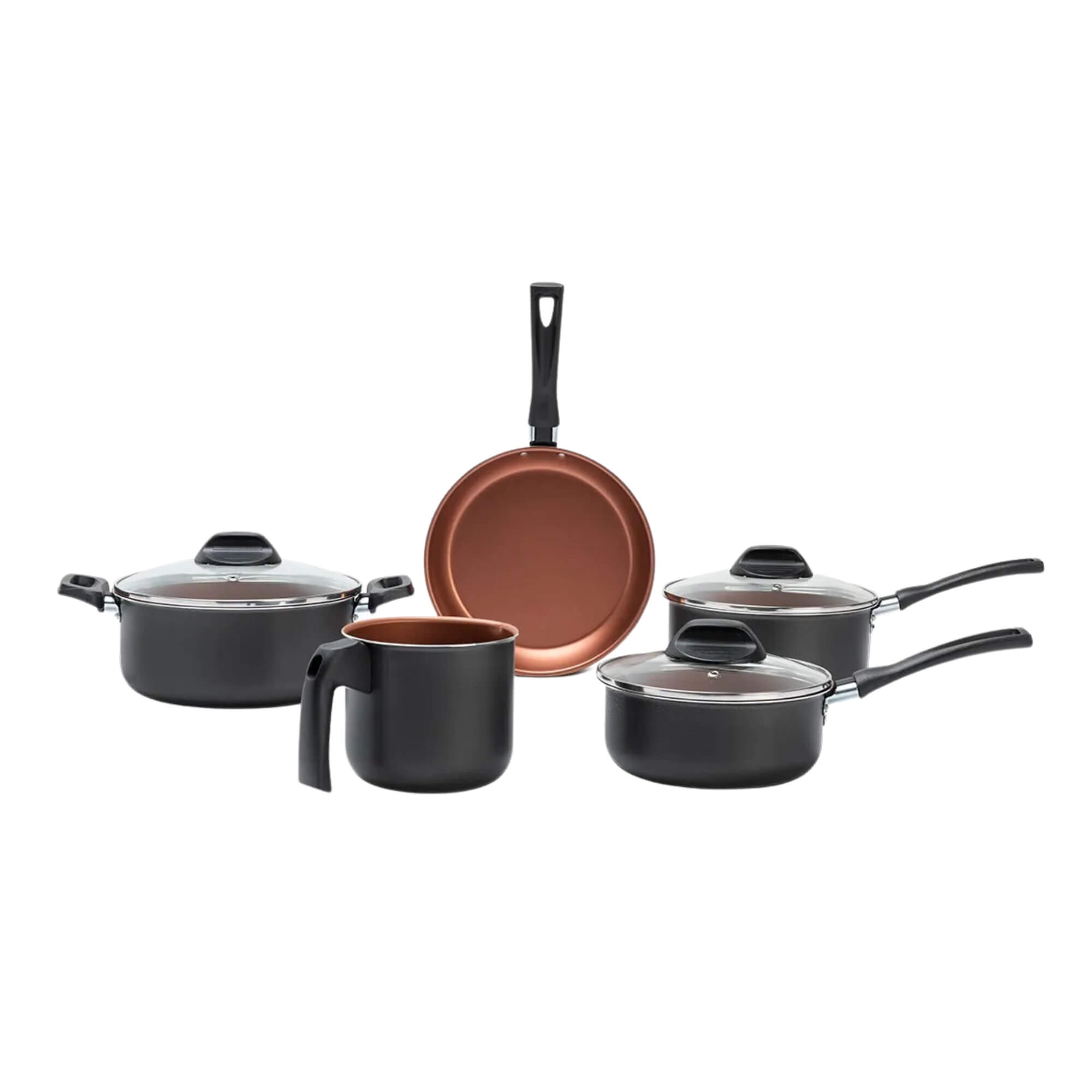 Jogo de Panelas Antiaderente Pro-Flon 5 Peças Topázio Cinza Range Brinox - 7233/101
