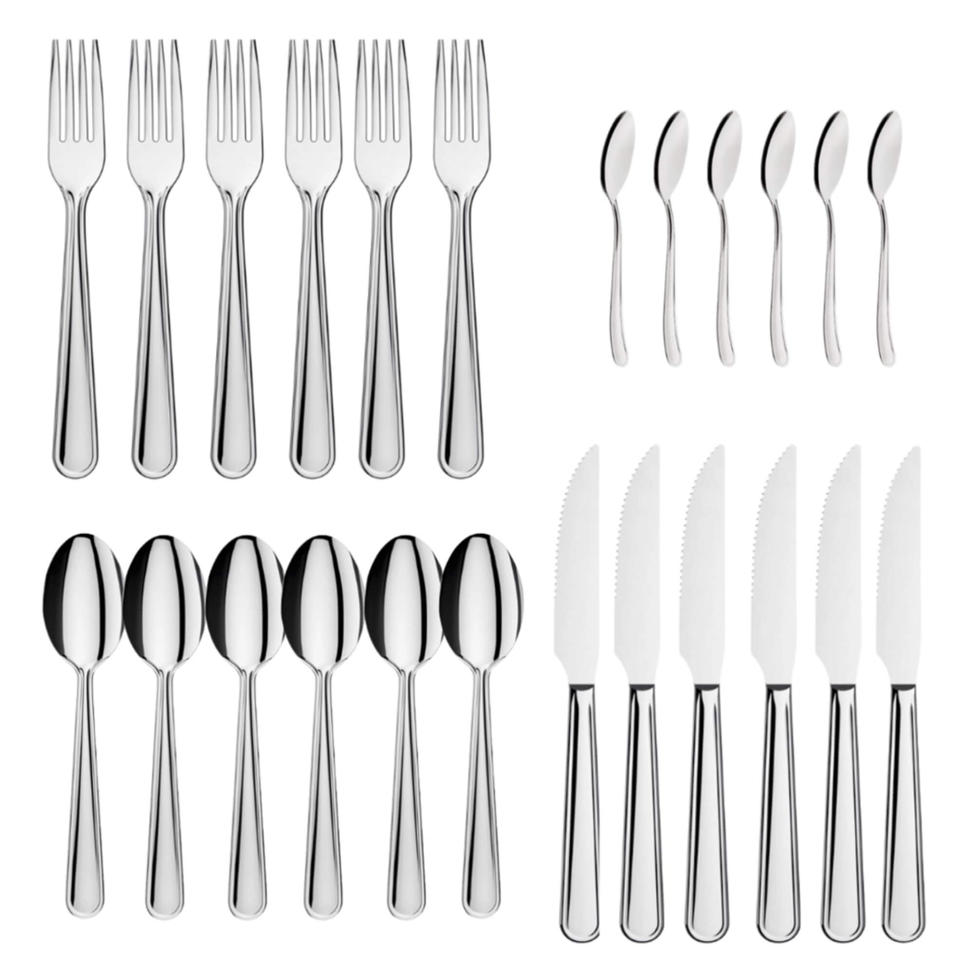 Faqueiro 24 Peças Compacto Siena Inox Brinox - 5109/142