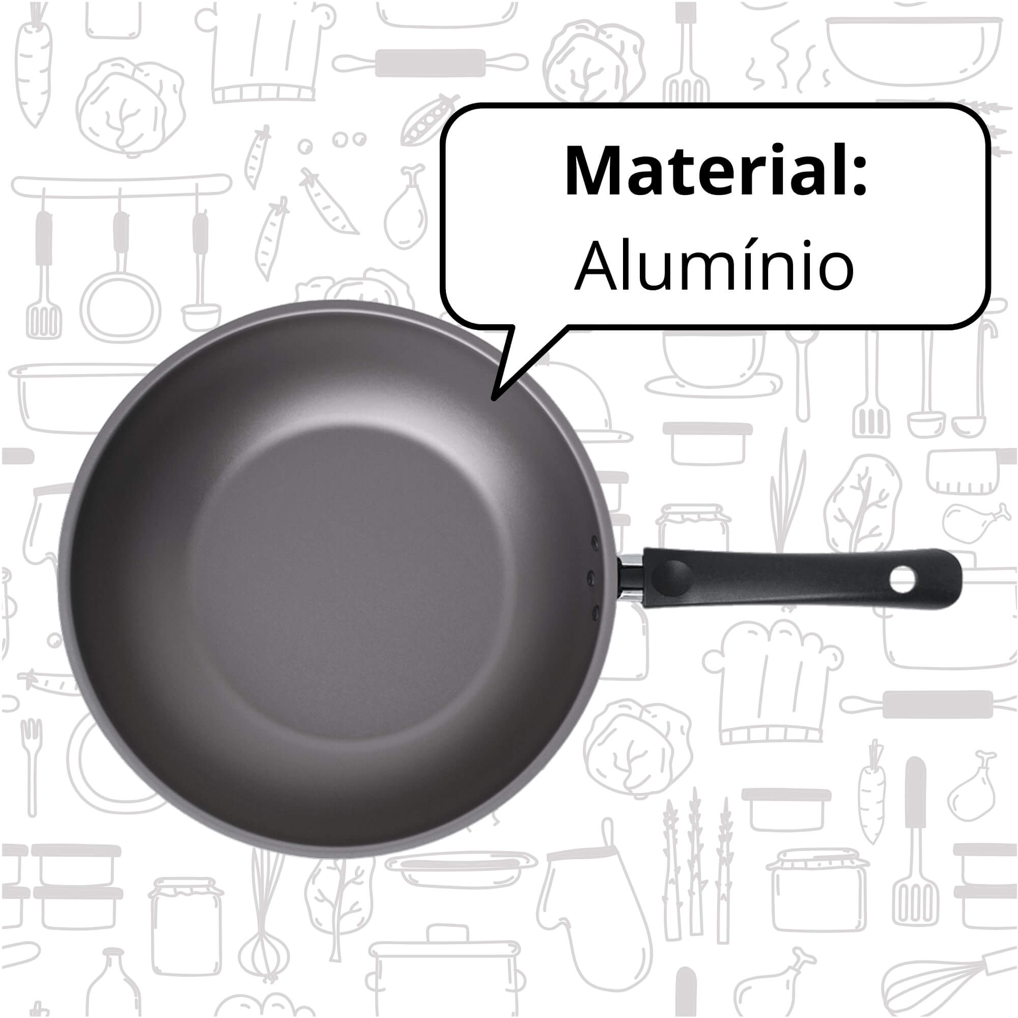 Panela Wok Ruby 3L 26x8cm Vermelha Brinox - 7131/464