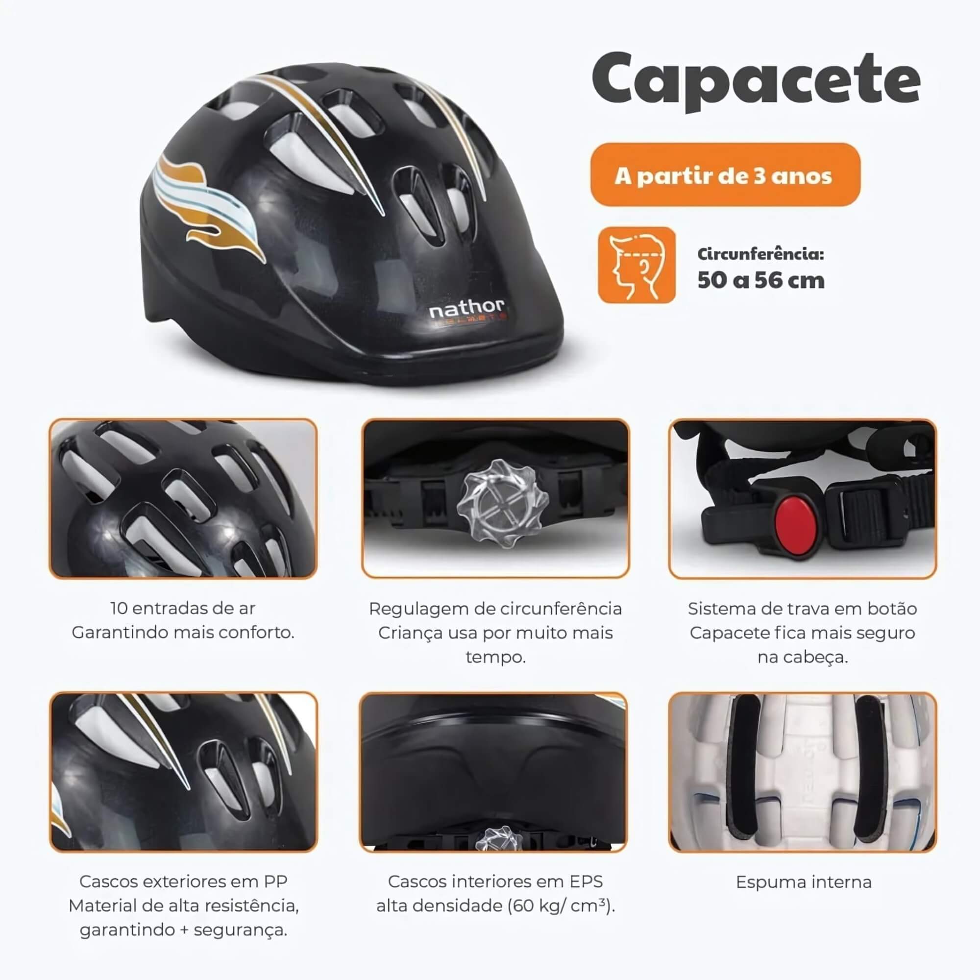 COMP Kit Bicicleta Infantil Aro 16"  Capitão América + Capacete Homem Aranha -  Nathor