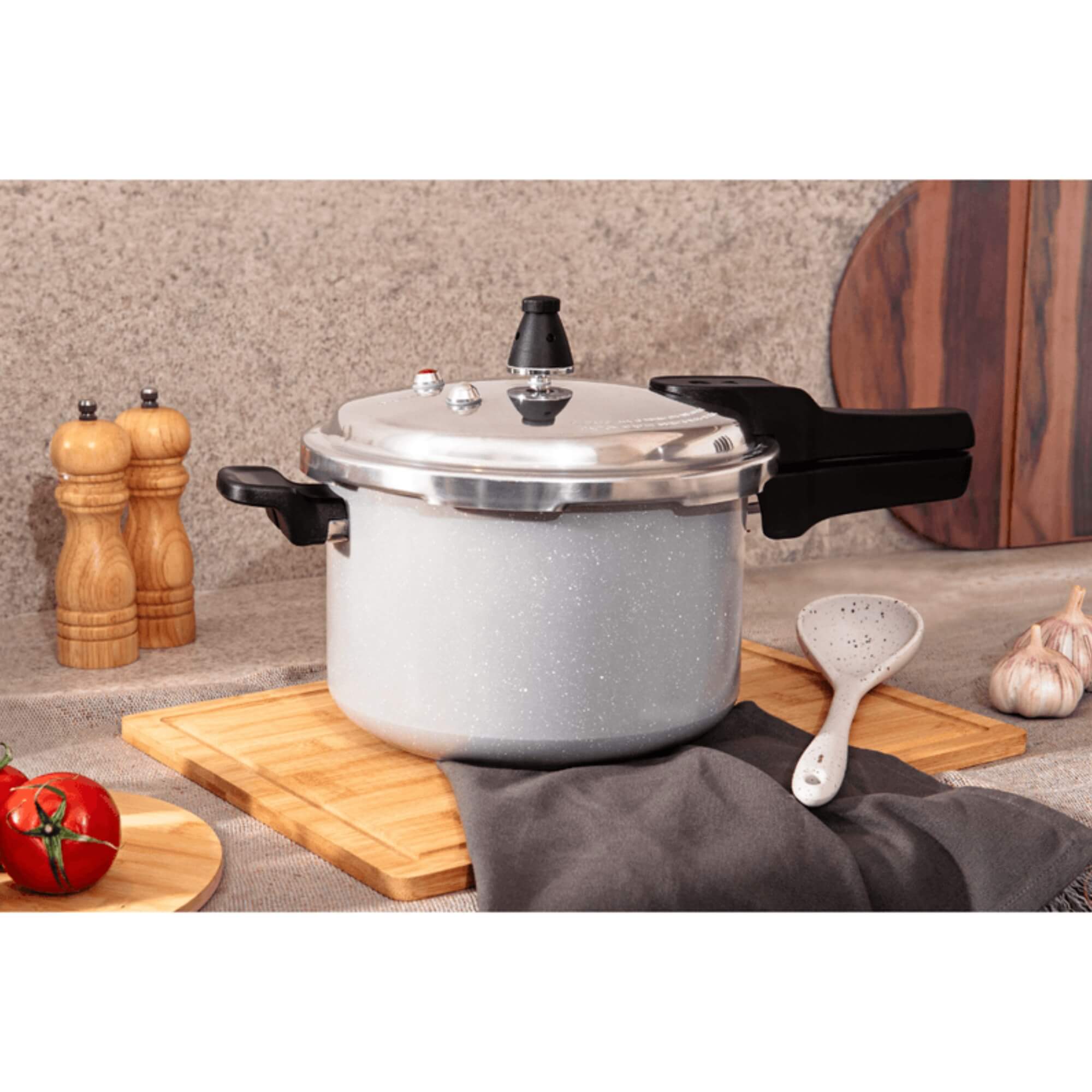 Panela de Pressão 22cm 5,4L Fundo de Indução Alumínio Antiaderente Cor Gris Brinox - 4954/103