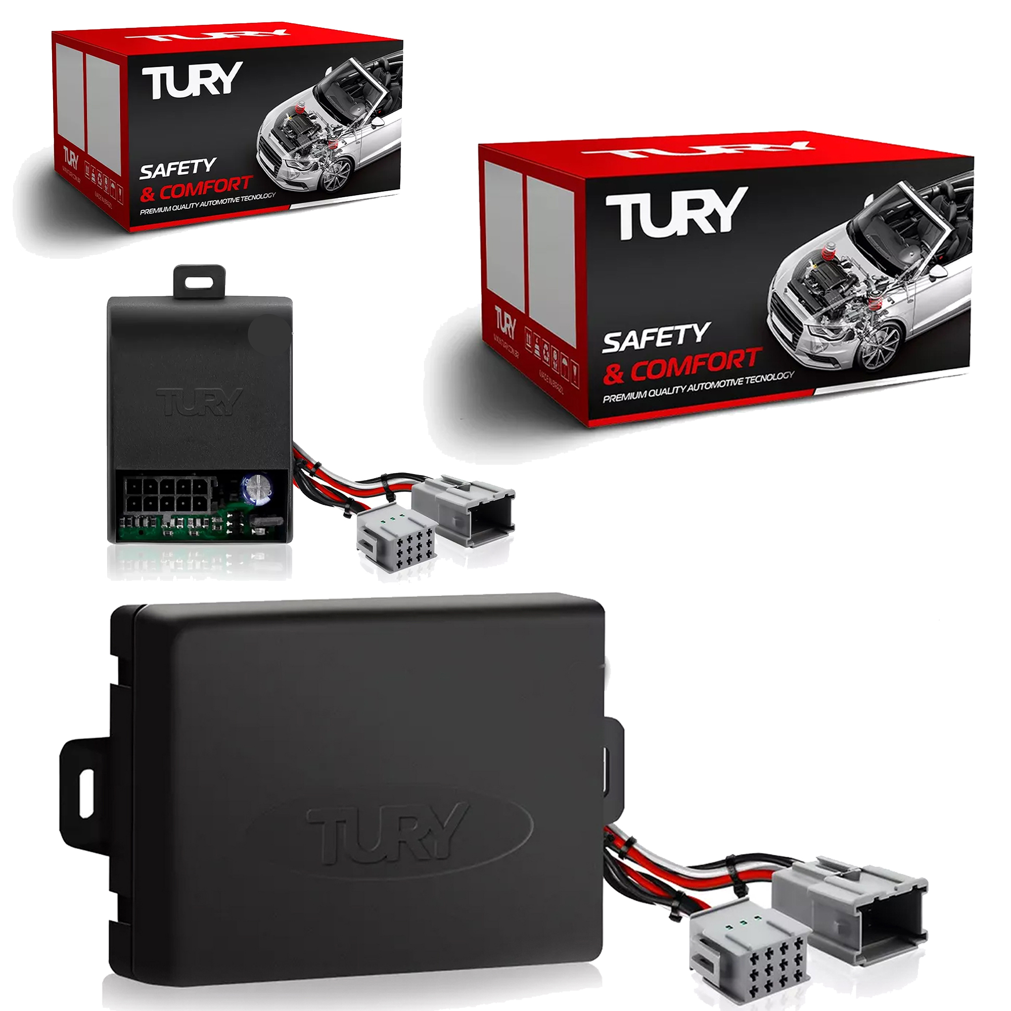 COM Kit Módulo Vidro Elétrico Frontier 2017 a 2025 + Modulo retrovisor e Tilt down - Tury