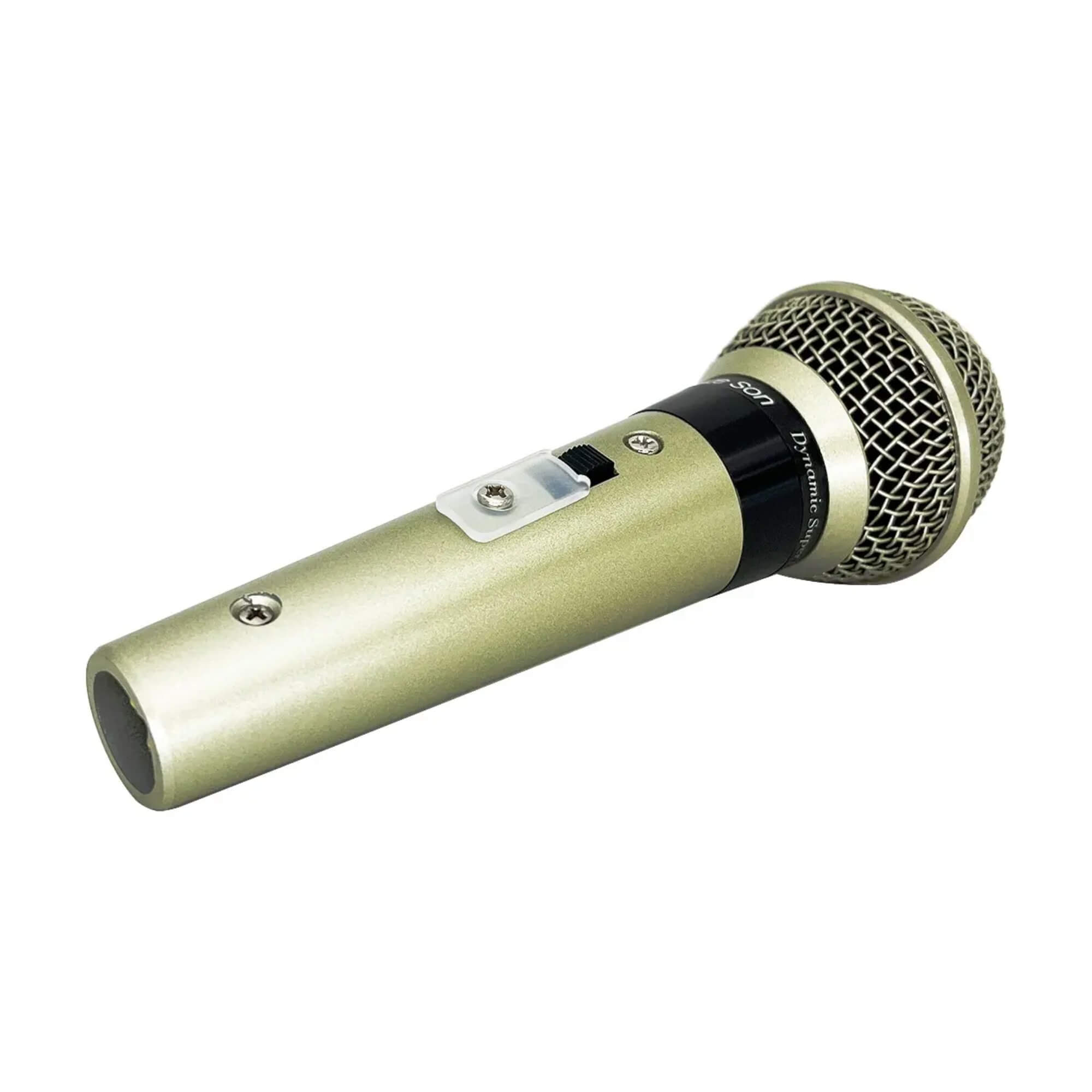 Microfone SM58 Plus Corpo Metálico Cabo Cannon Xlr Balanceado 5m Cor Champanhe Leson - 2AM058PLI