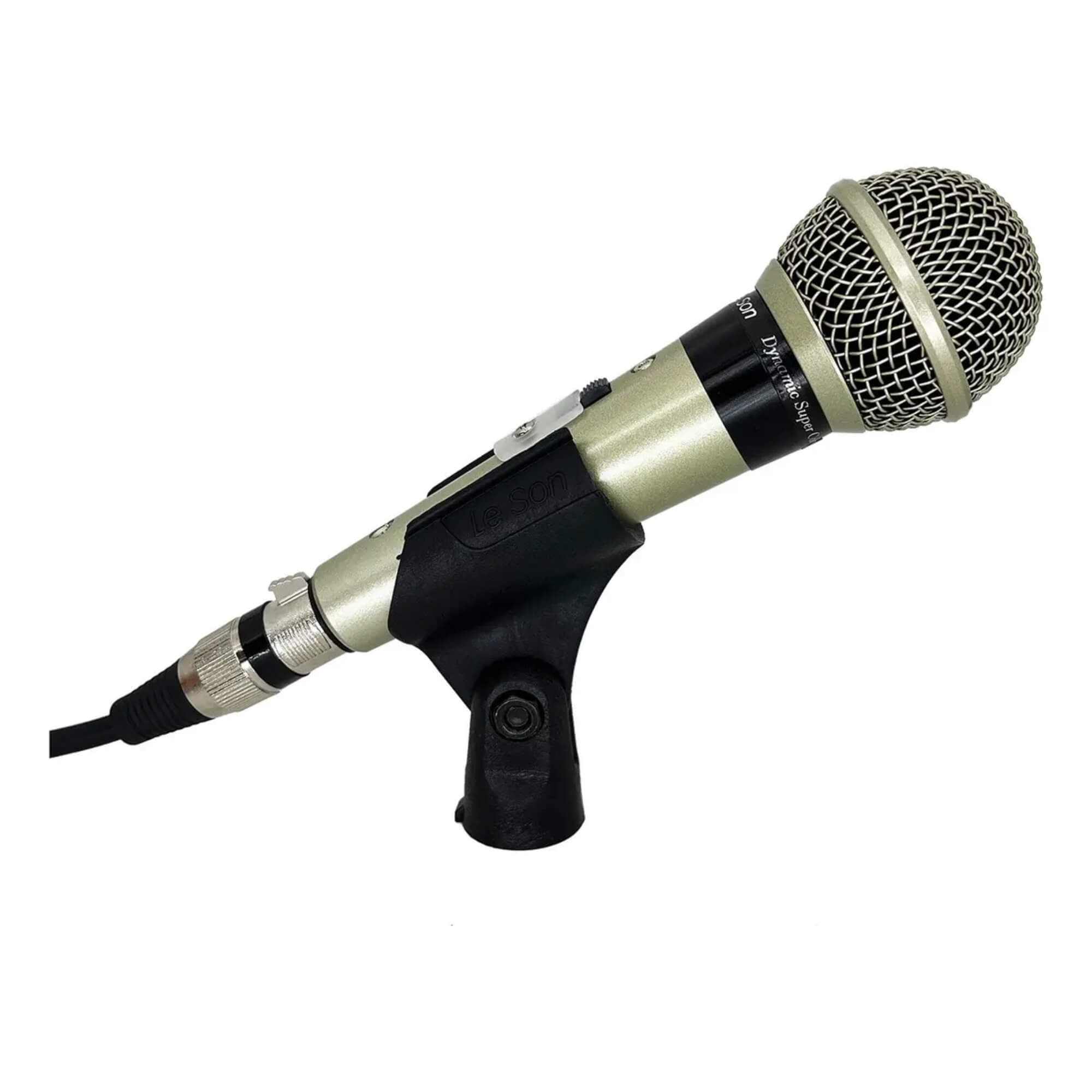 Microfone SM58 Plus Corpo Metálico Cabo Cannon Xlr Balanceado 5m Cor Champanhe Leson - 2AM058PLI